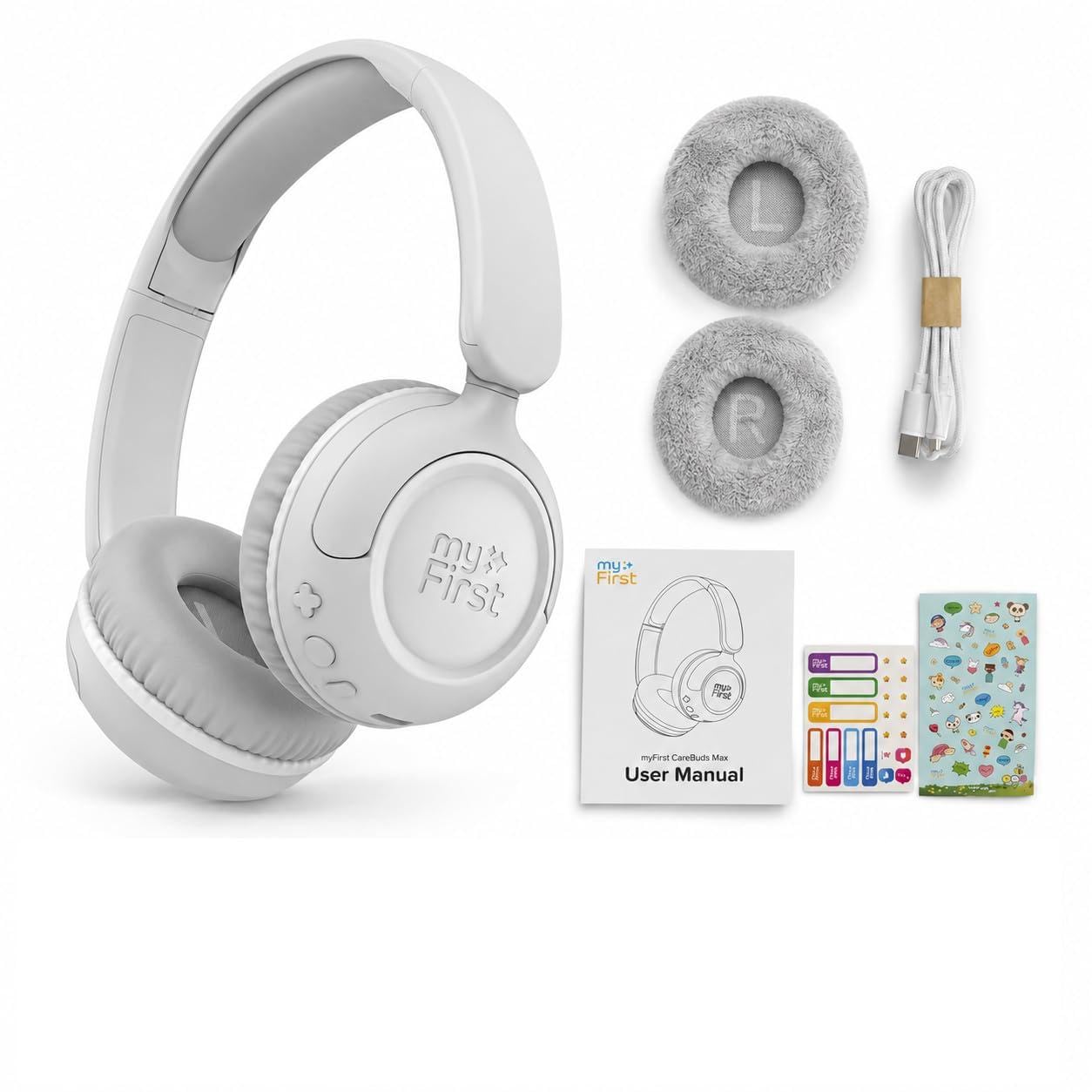 ホワイト ヘッドホン Amazon.co.jp: myFirst CareBuds Max 子供用ワイヤレスヘッドホン