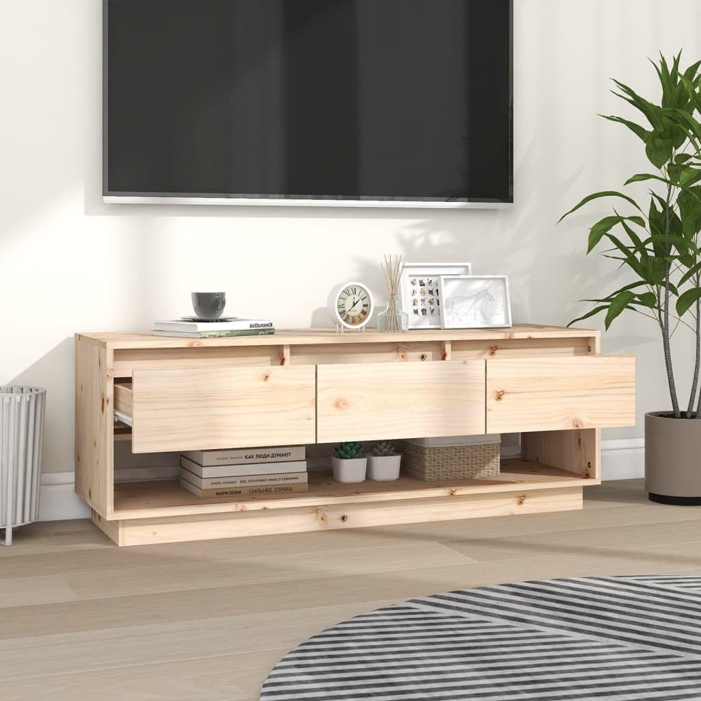 Stojak pod telewizor z litego drewna, 110,5 x 34 x 40 cm, meble do salonu, wielofunkcyjna kredens do sypialni, salonu, biura i stylowy