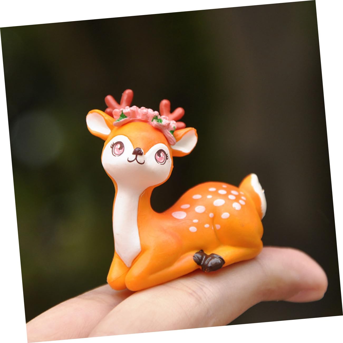 Amosfun 20stücke Cartoon Rehkitz Figuren Niedliche Tierornamente Für Cake Und Party-Dekoration REH Miniaturen Für Mikrolandschaften Und Pflanzgefäße