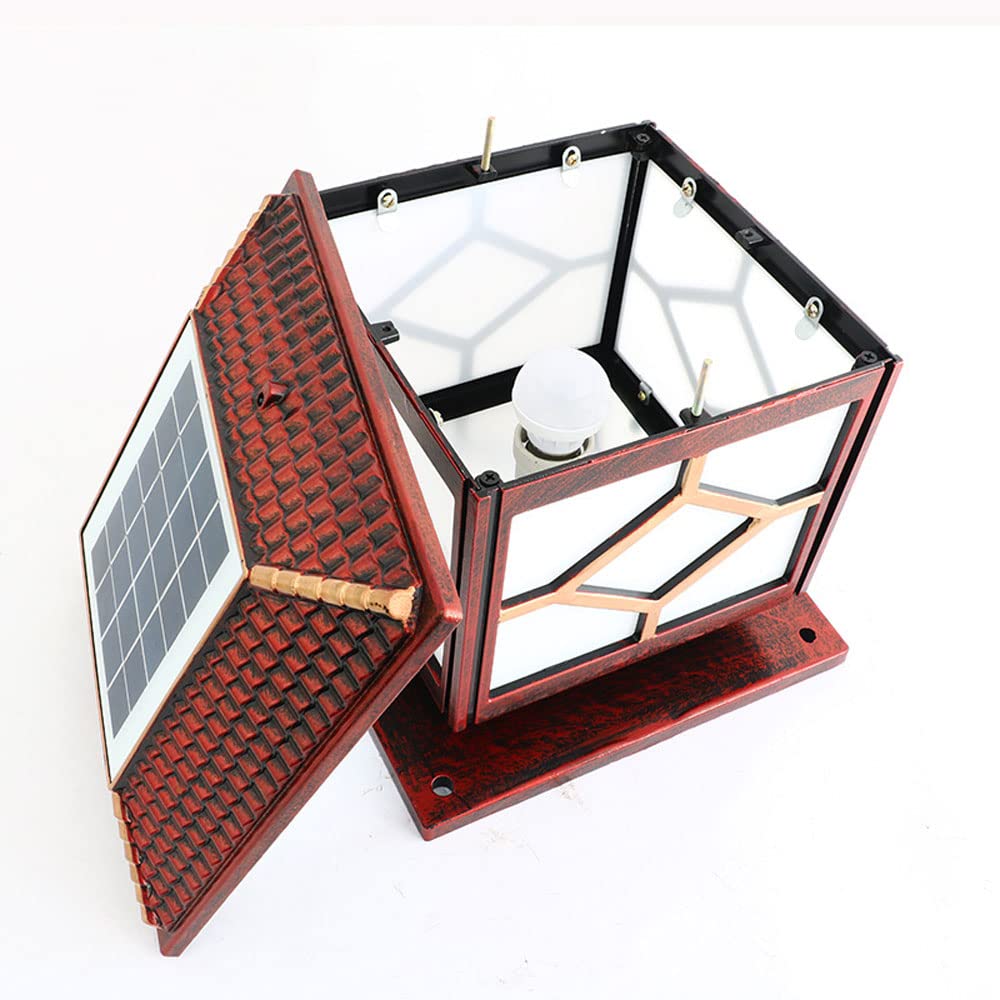 Lampe Solaire LED, Décoration Murale Extérieure Luminaire Stigma Lanterne, Lampe de Jardin avec 3 Couleurs et Luminaire Paysage Changeant de Lumière pour Villa, Cour Extérieure, Cloche Etanche, Bronze