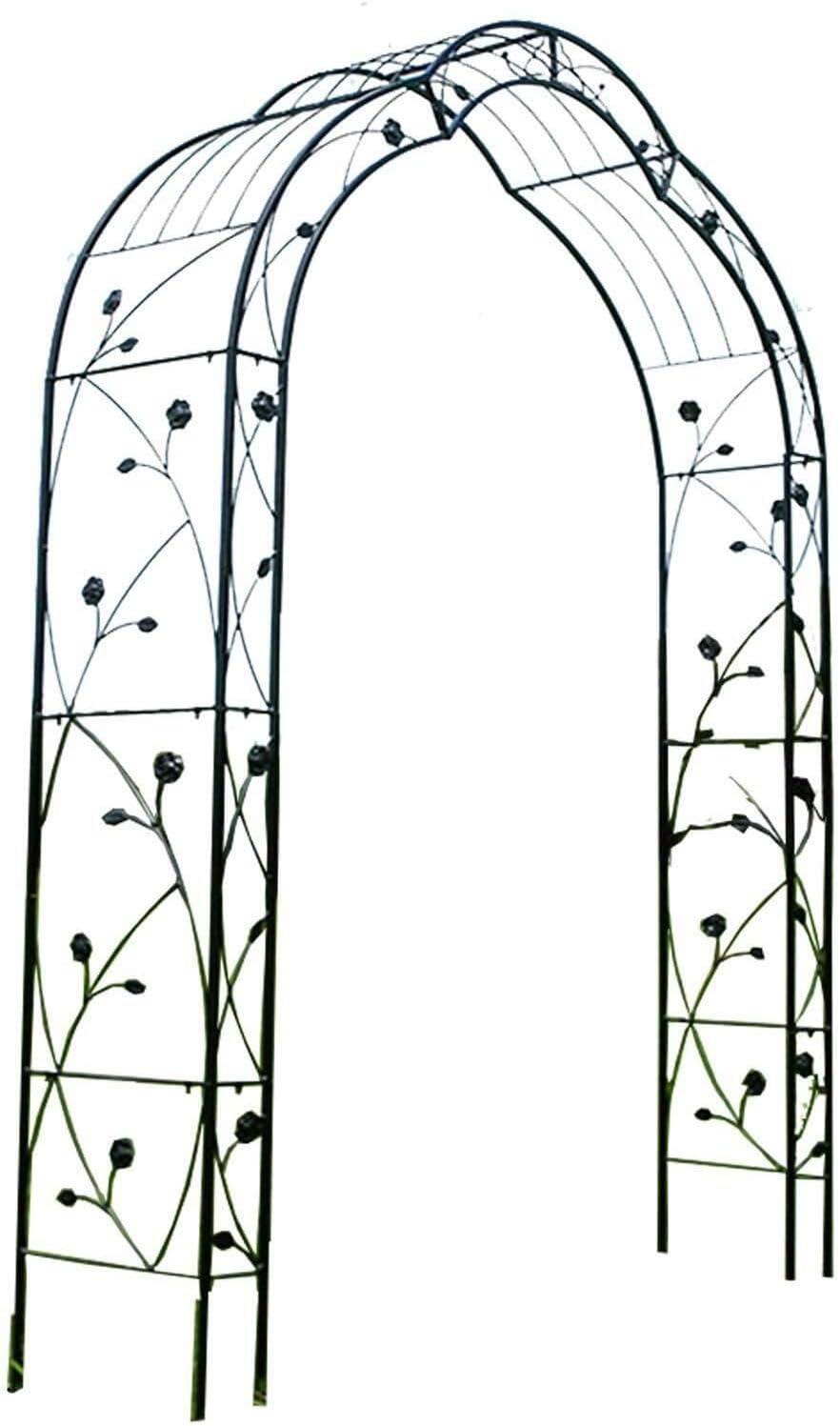 Half Sides Garden Arch, Metal Wedding Decorative Arbor for Climbing Plants, Roses Vines, Ideal for Lawn, Backyard, Patio, and Party