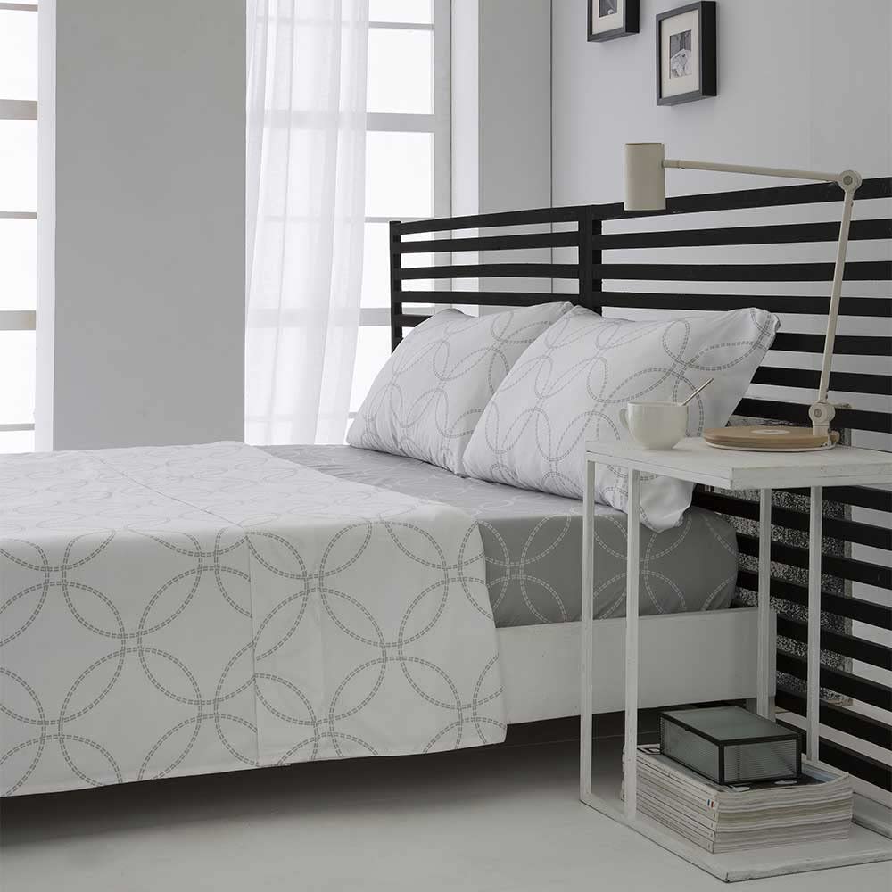 COTTON ARTean Juego sábanas 150 Fuji Bambú ORGÁNICO 200 Hilos Gris | Incluye 4 piezas: encimera, bajera ajustable, 2 fundas de almohada. Certificado OEKO-TEX