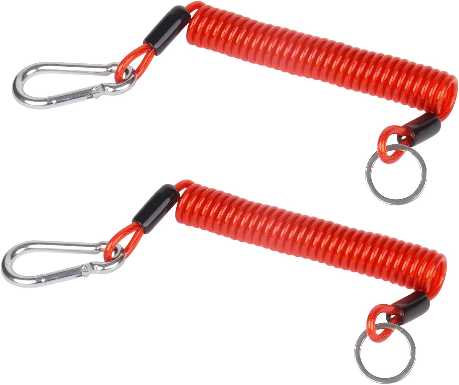 2 PCS Trailer Breakaway Cables, 6FT High Rebound Spring Trailer Emergency Brake Cable with No Pin, RV Trailer Accessories