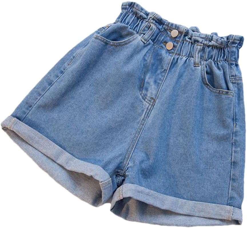 Cuffs Women's Denim Shorts Oversize Loose Short Jeans Casual High Waist Straight Leg Pants Summer