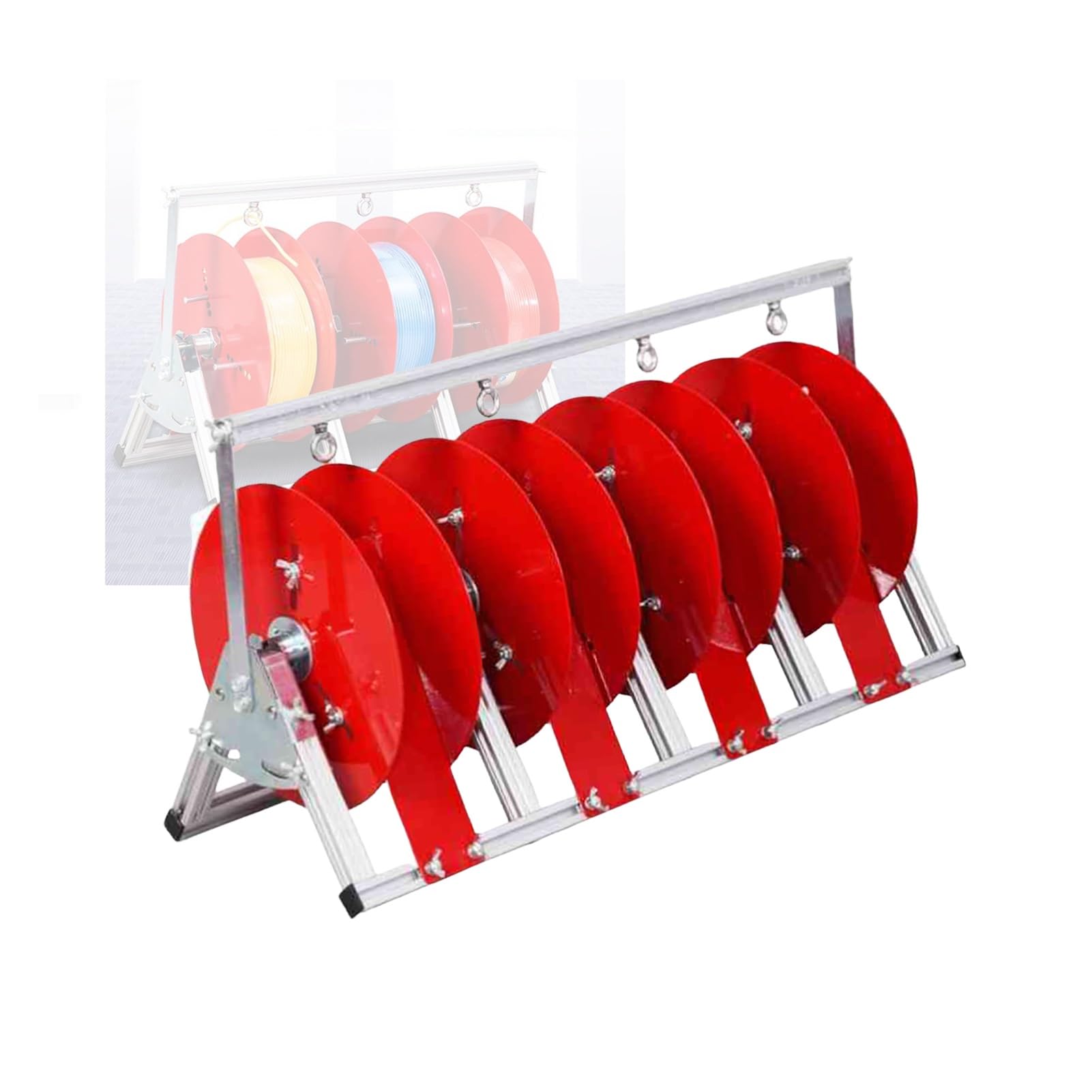 WDSOPK Wire Spool Rack,Cable Spool Dispenser,Cable Caddy and Wire Dispenser Organizer with 3/4/5 Rods,for Electrical Industrial (4 Rods Wire)