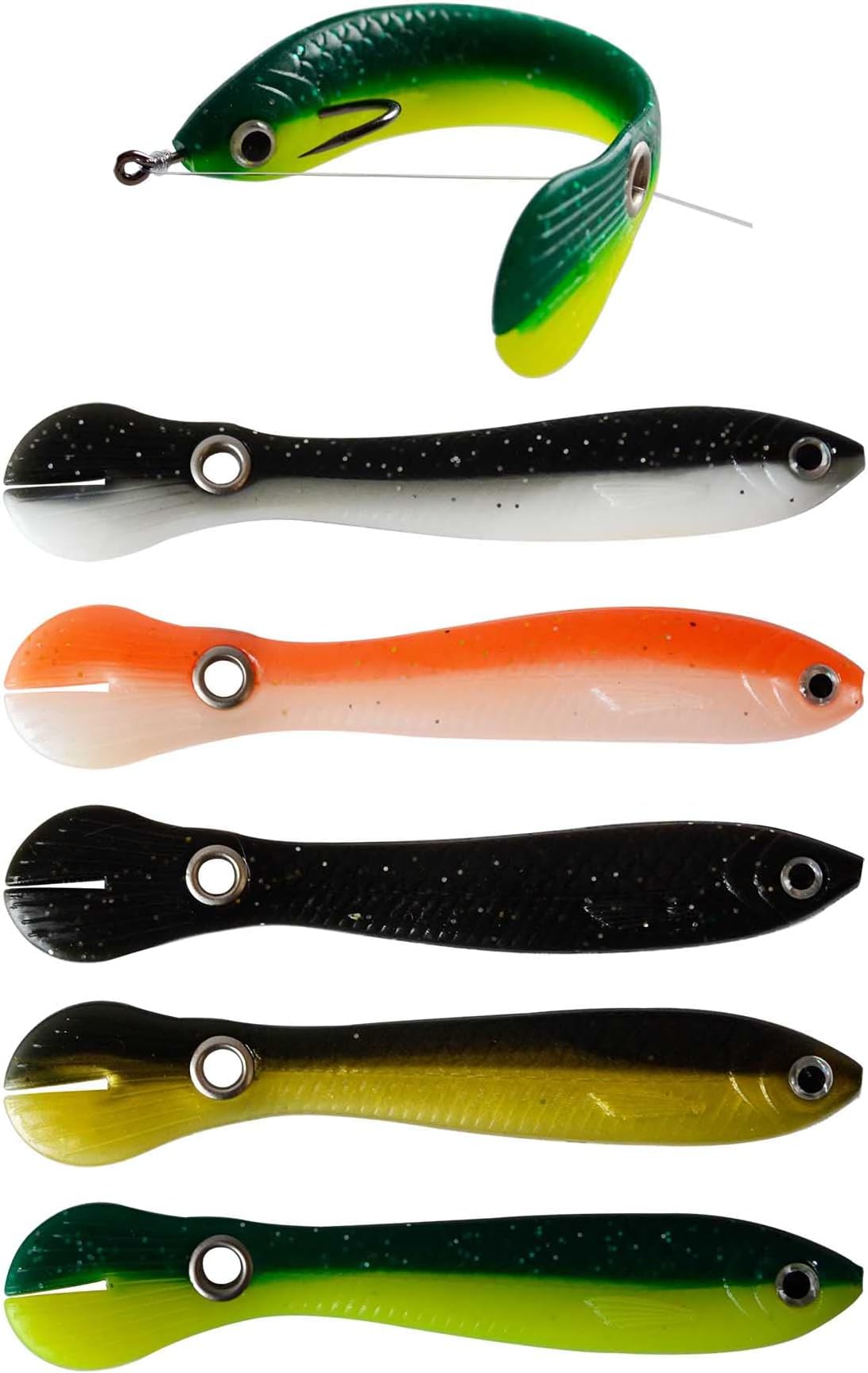 Vinfutin10PCS Soft Bionic Fishing Lure,3.94inch Swimming Bass Lure Mix Color Simulation Loach Soft Bait Slow Sinking Swimbait Freshwater Saltwater Bouncy Fishing Lures Accessories