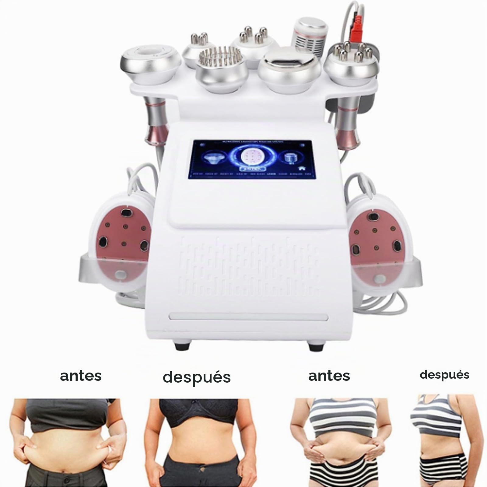 Máquina de cavitación ultrasónica de 80K, máquina de esculpir el cuerpo 9 en 1, masajeador de radiofrecuencia de estiramiento de la piel profesional, equipo de reducción de vacío multipolar para brazo