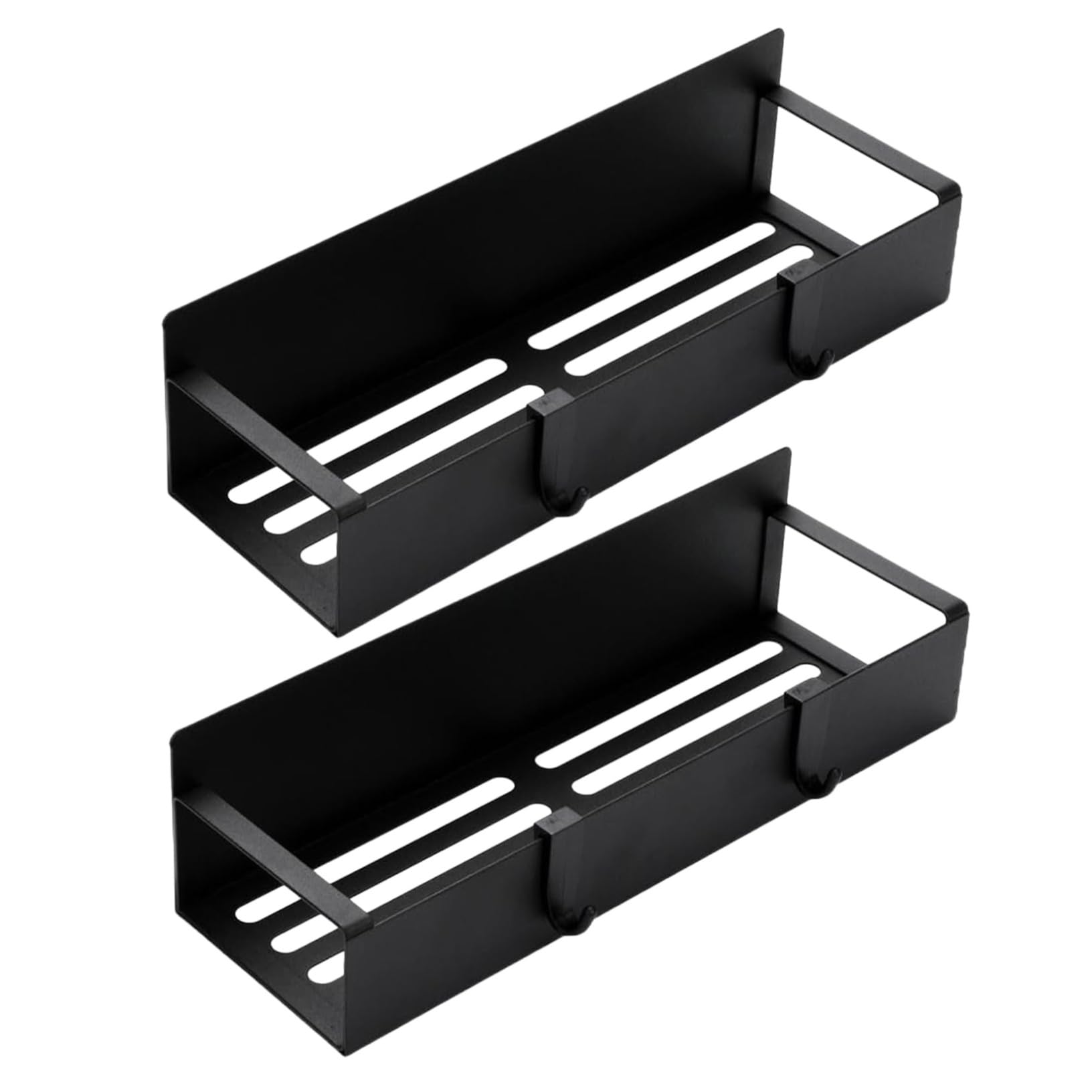 MAGICLULU 2 Stück-pack Magnetische Kühlschrankablagen aus Kohlenstoffstahl Kühlschrankmagnetregale für Gewürze Magnetischer Seitenorganizer für Küchenaufbewahrung Schwarz
