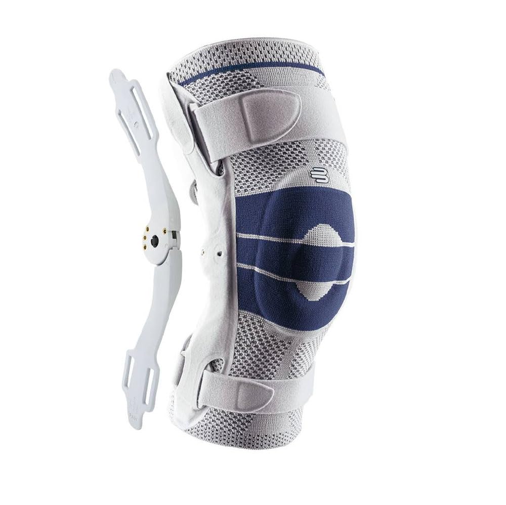 Bauerfeind GenuTrain S Pro, Soporte de Rodilla con Función Protectora, Izquierdo, Gris, Talla 7