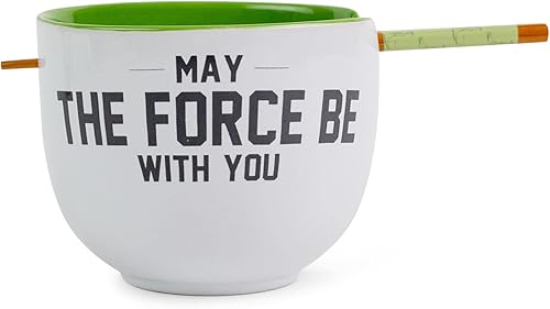 Miniatura 2 de Star Wars Yoda May The Force Be With You - Juego de vajilla de cerámica Incluye cuenco de fideos ramen de 20 onzas y palillos de madera