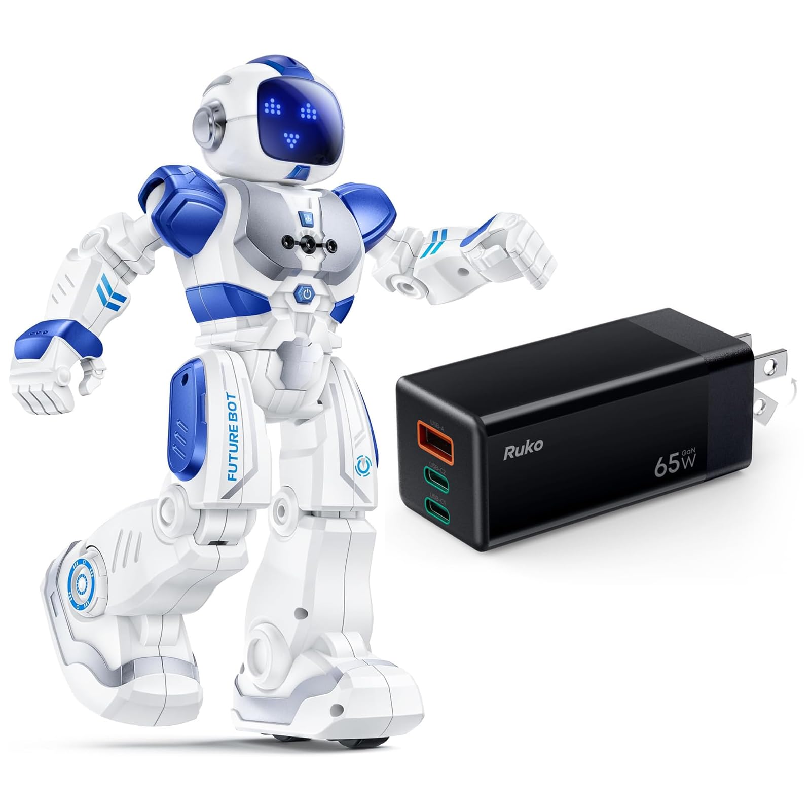 Amazon.com: Ruko PD65W USB C Charger and 6088 Blue Robot : Toys