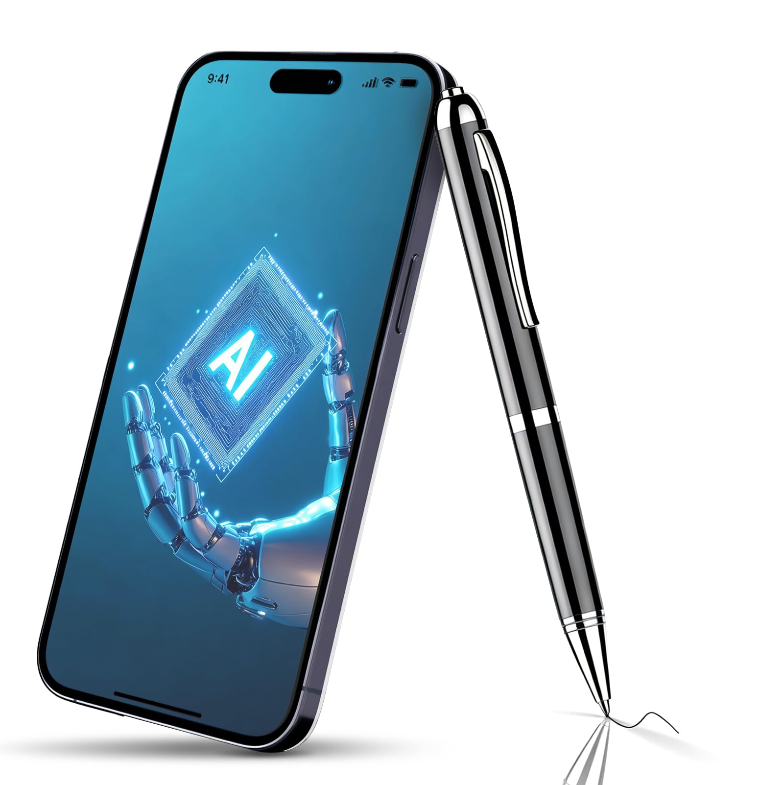 KI - Grabadora de voz digital de 64 GB, con transcripción de IA, traducción en tiempo real a más de 100 idiomas, grabadora para reuniones, llamadas, conferencias, incluye aplicación