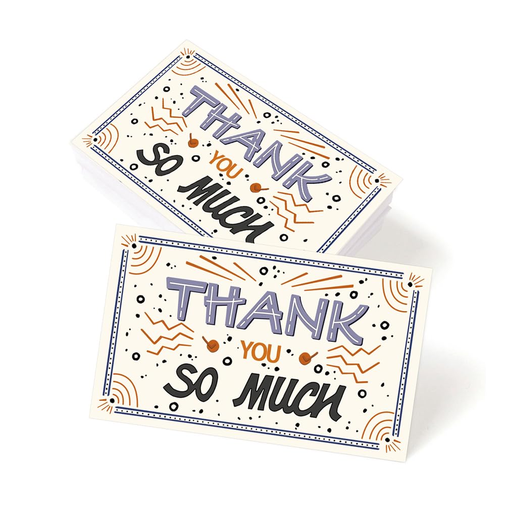 Tiardey 200 Pcs Thank You Cards Multipack Pack Small Thank You Card Greeting Cards for Wedding Business and Formal All Occasion for Men Women