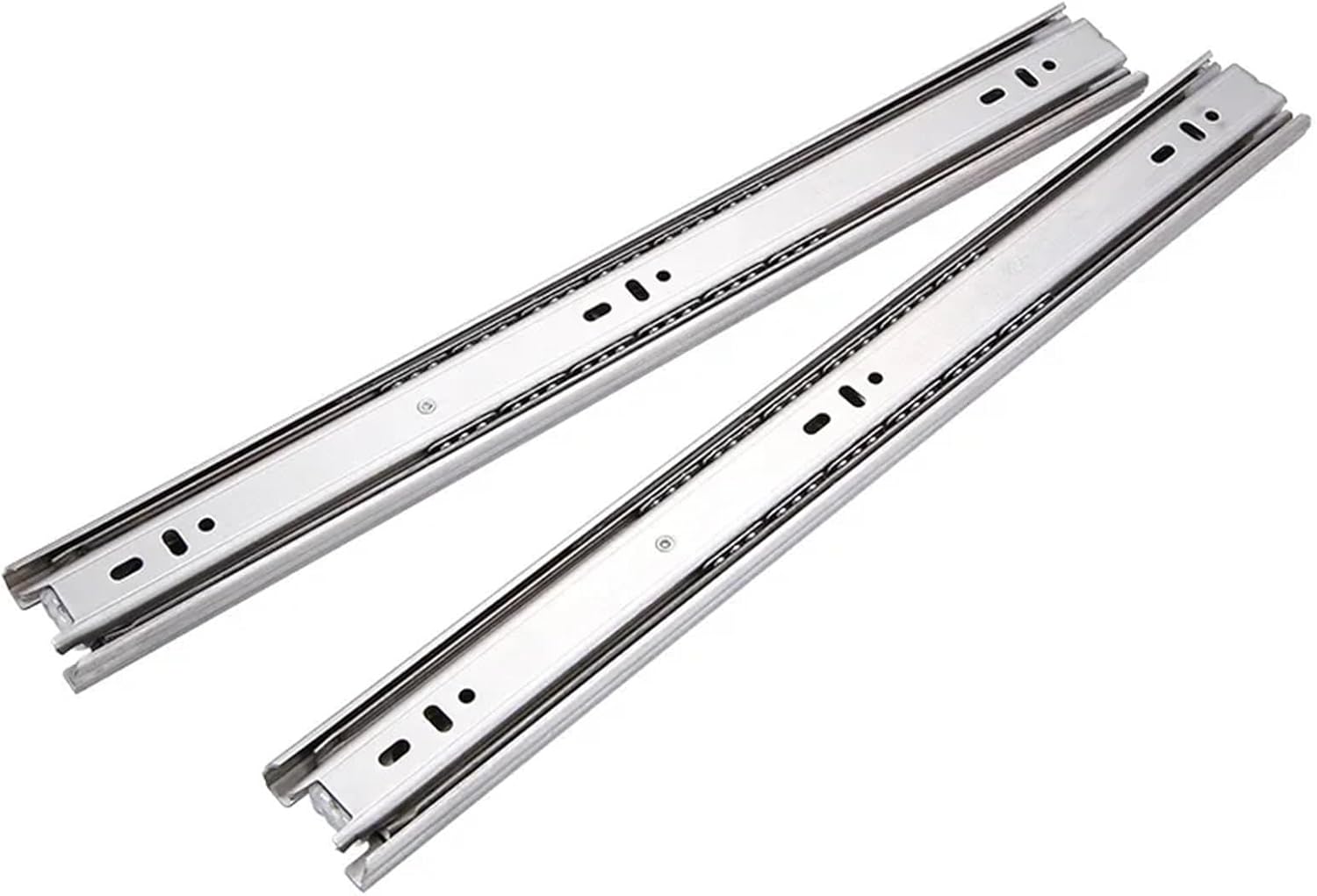 Drawer Slides 3 Section Soft Close Ball Bearing Drawer Slides Full Extension Side Mount Runner Damping Buffer Cabinet Rails 11/13/15inches(11inches)