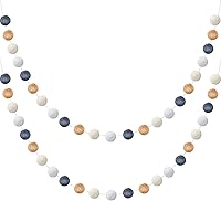 Vista 11 de Boao 2 guirnaldas de bolas de fieltro de lana de invierno de 6.5 pies, 24 bolas de pompones, decoración colgante de Navidad para pared, aula, hogar