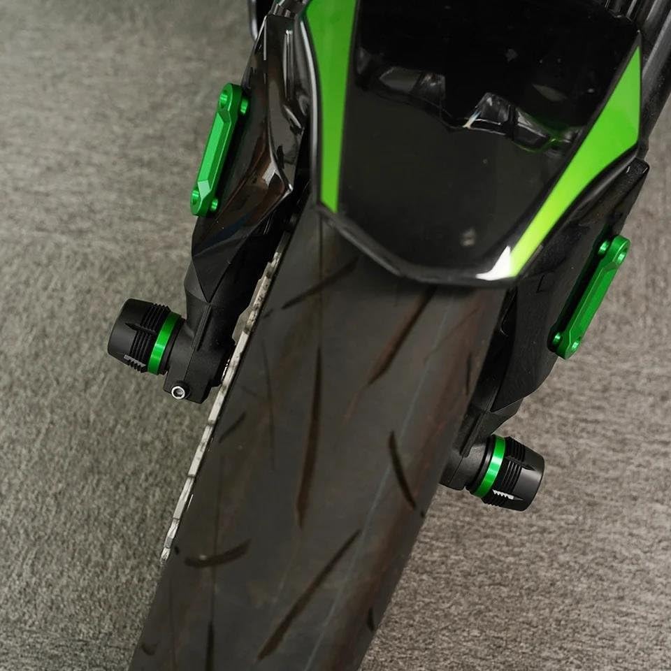 Tamponi Forcella Asse Protezione Per Asse Ruota Forcella Anteriore E Posteriore Per Motocicletta, Per YAMAHA MT-03 MT03 MT 03, Antiurto Per Telaio Anticollisione Moto(Nero,Anteriore Posteriore)