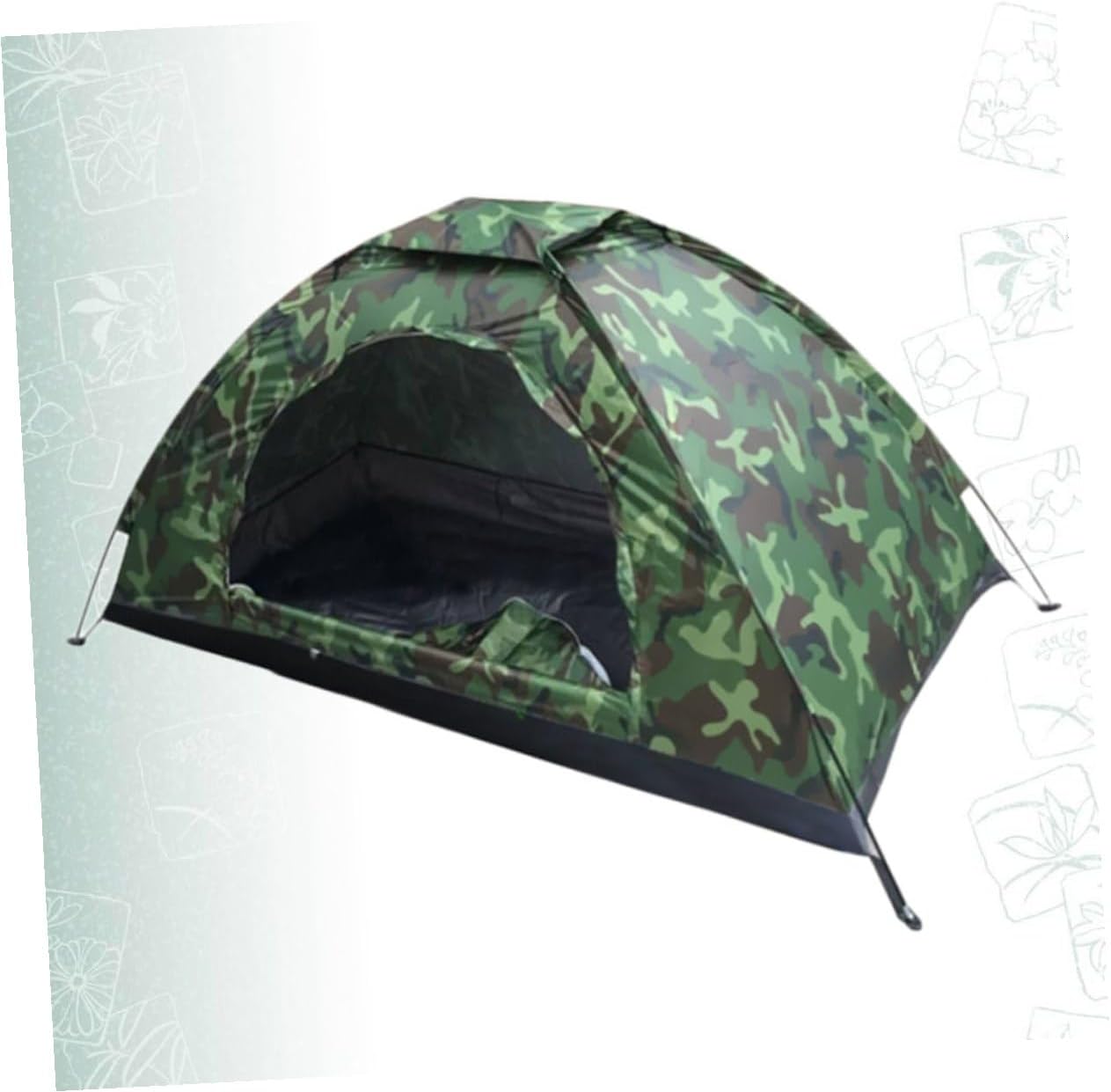 Foldable Outdoor Travel Tent for Camping Single Person Oxford Cloth Windproof Breathable Top Window Easy Setup Camouflage Design