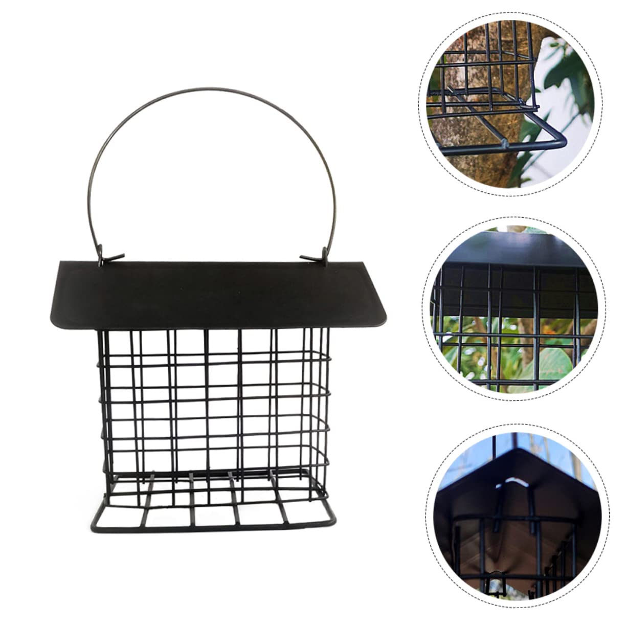 MILISTEN 3 STK Vogelhäuschen Im Freien Futterbehälter Für Vögel Im Freien Vogelfutteraufhänger Für Draußen Futterspender Für Vogelfutter Taube Röhren-vogelfutterhaus Metall Black
