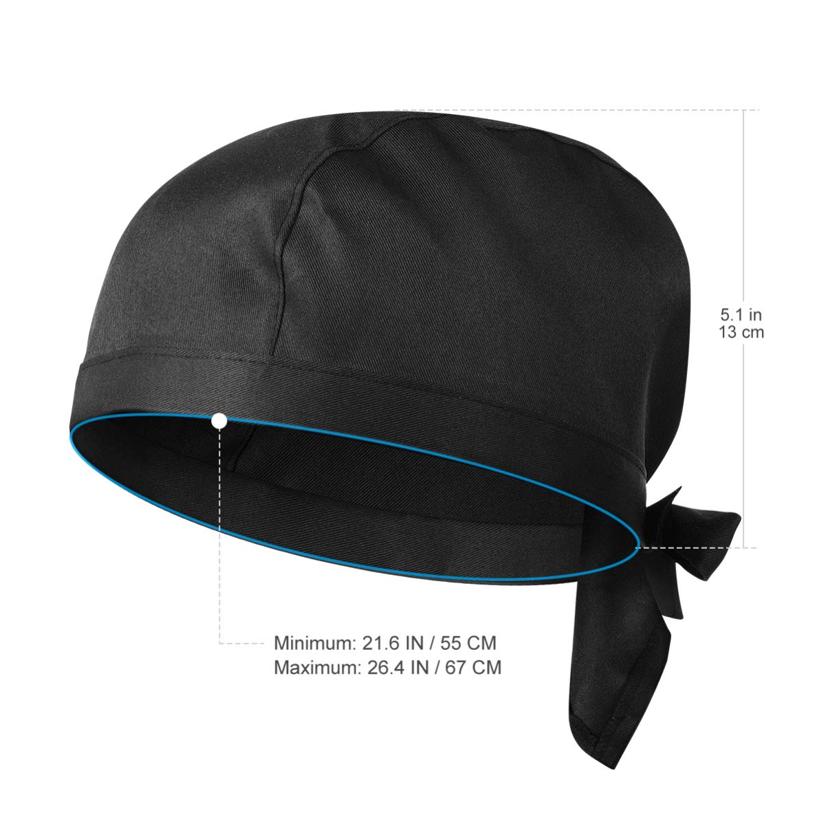 SOIMISS Gorros De Mujer Chef Skull Cap Hat with Ties Waiter Waiter Uniform Bakery BBQ Hat Restaurant Cook Work Hat () Gorros De Chef para Hombre