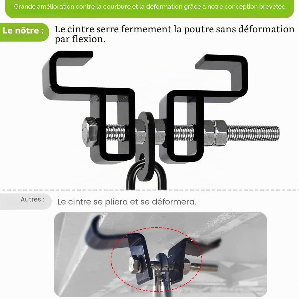 SELEWARE Support de Sac de Sable en Acier Robuste avec Pince en I, Crochet de Sac de Sable Monté au Plafond, Utilisé pour l'Entraînement à la Boxe Thaïlandaise dans Le Gymnase