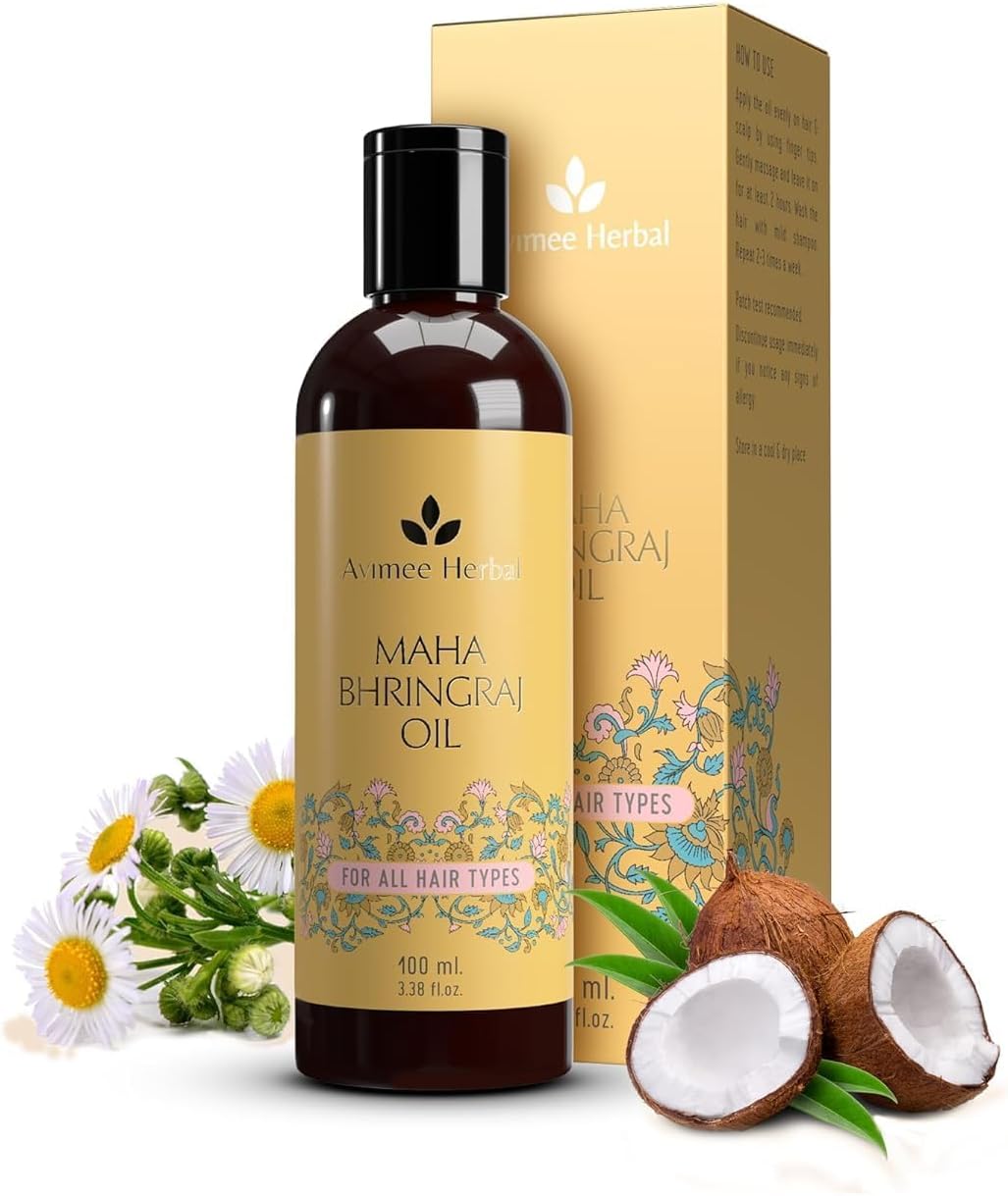 Mahabhringraj Oil | Prevents Hairfall and Makes Hair Stronger | With Shweta, Peet and Neel Bhringraj | Mineral Oil Free | 100 ml, Clear