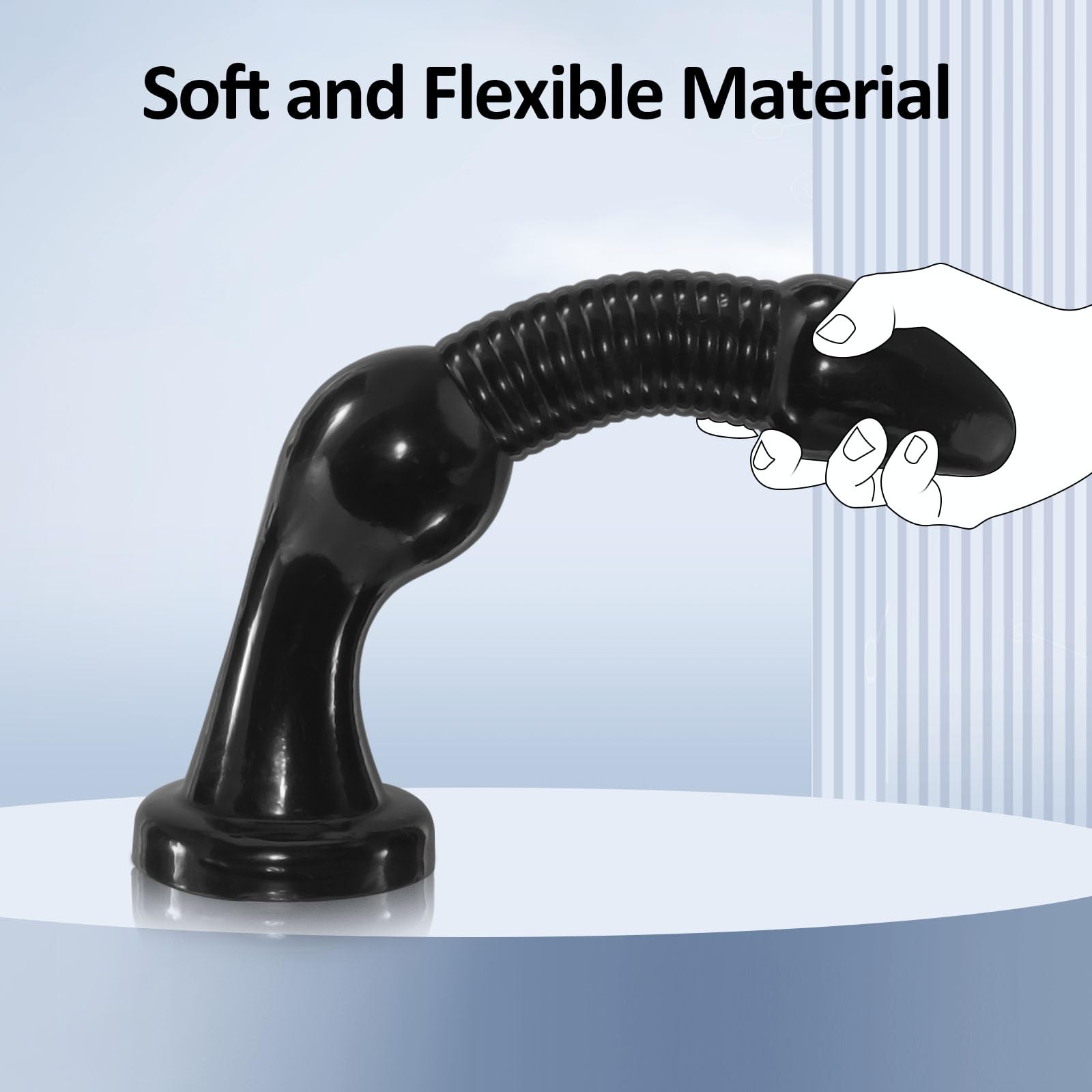 Plug Anale Lungo Gigante 38,5 cm, Dildo Nero Spesso con Ventosa, Dilatatore Anale Massiccio con Grande Nodo, Masturbazione Punto G e del Punto P Giocattoli Sessuali Grandi per Uomo Donna (L)