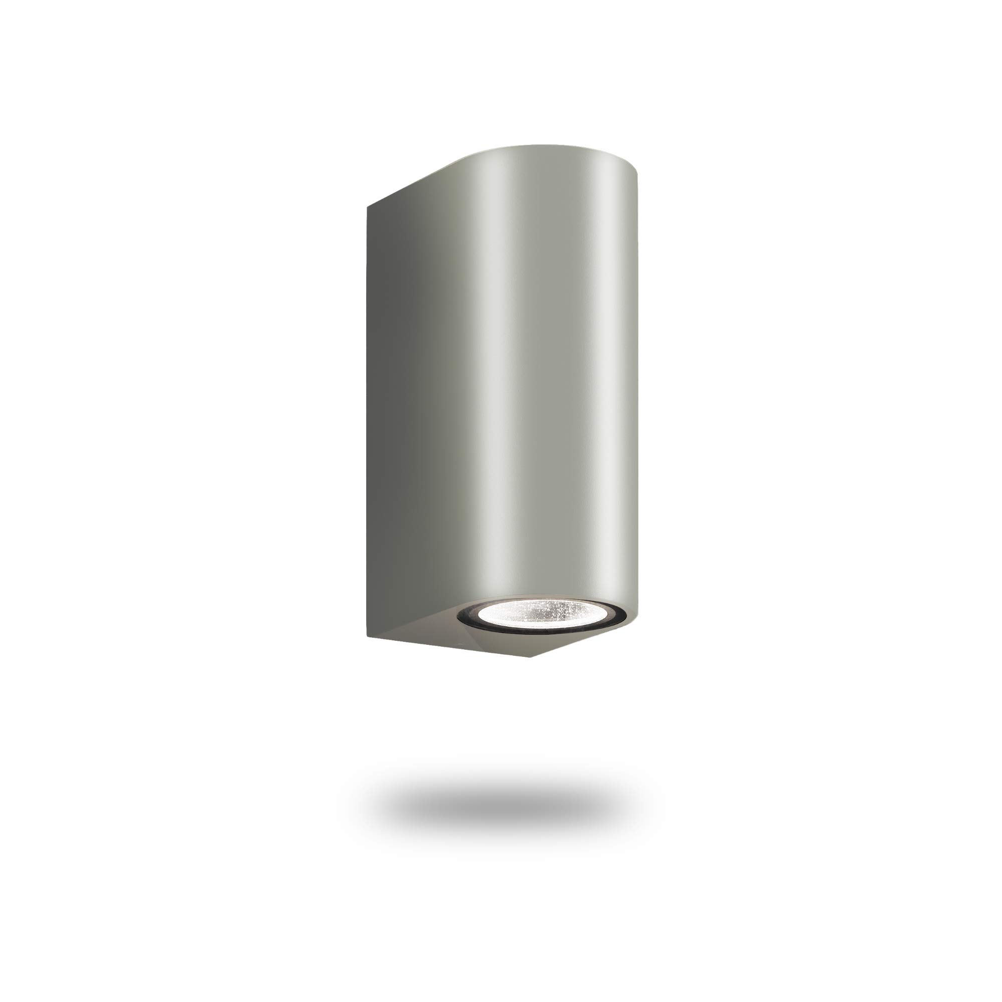 Auraglow Fitting Only Ip44 Outdoor Double Up & Down Wall Light - Silver