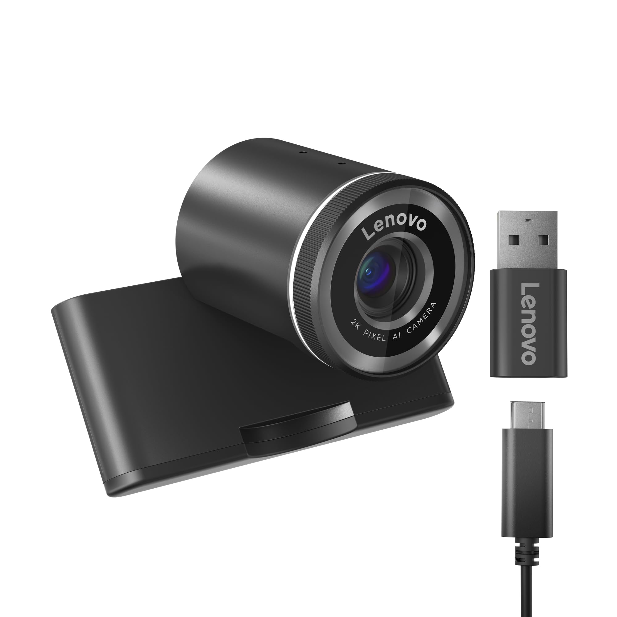 Lenovo QHD Webcam, webcam QHD per PC e notebook per videochiamate e smart working, plug and play per meeting online