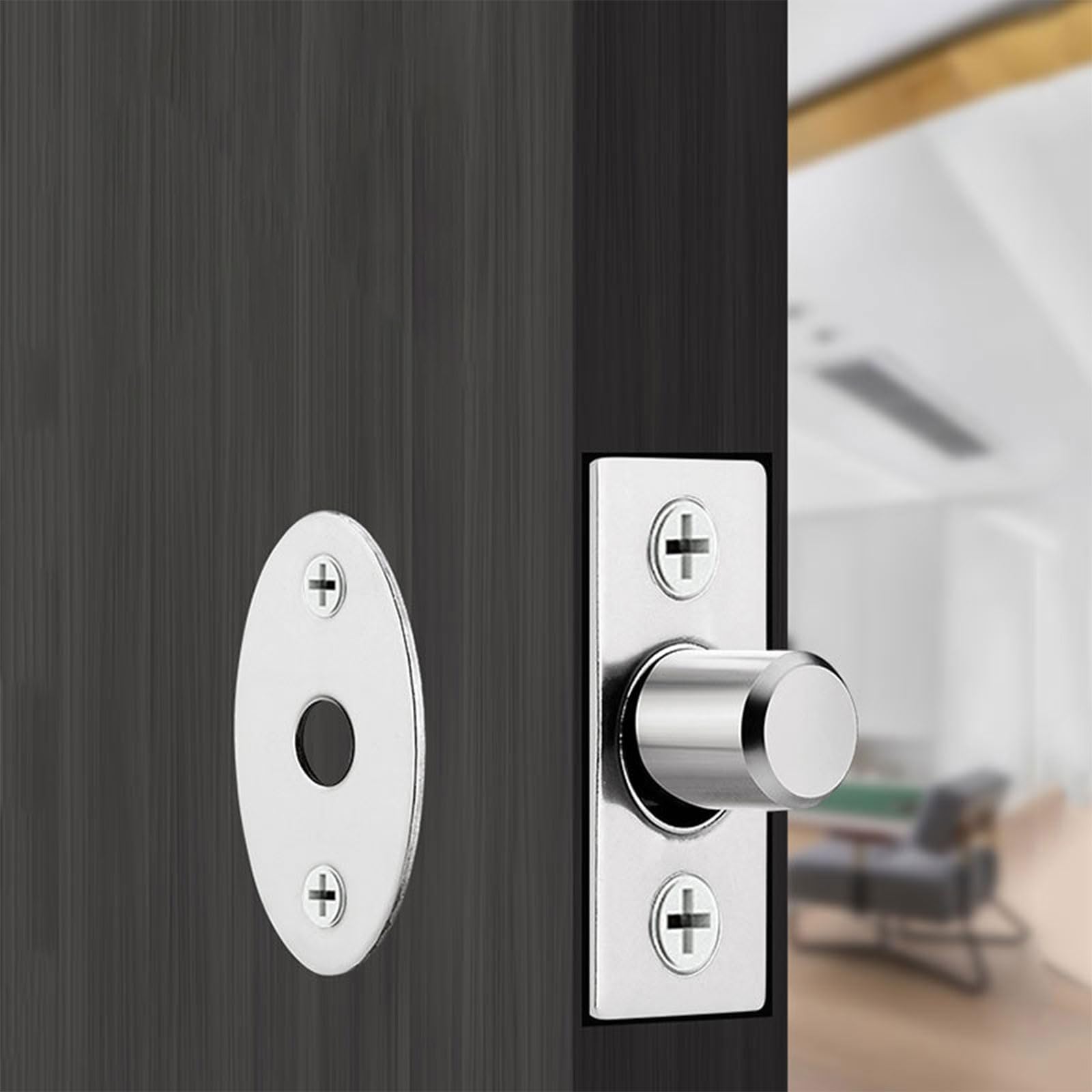 Wmzjnljy 2pcs Door Security Rack Bolt Stainless Steel Door Bolts Security Door Bolts Mortice Door Lock Bolt Protection with Matching Screws for Doors Windows(Z52-2) - Image 3
