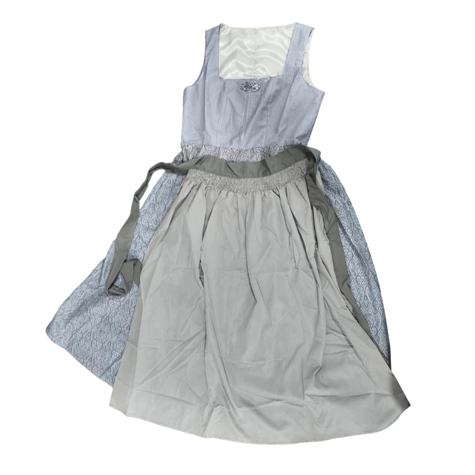 Generisch Dirndl Damen Dirndlkleid Blau - Trachtenkleid Midi Smat Trachtenrock Für Oktoberfest Volksfest