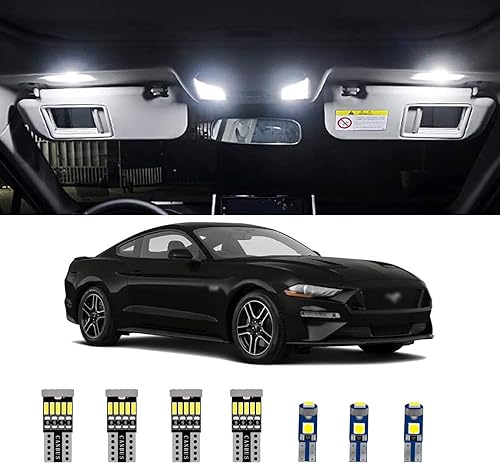 AWALITED Kit de 8 luces LED para interiores, bombillas LED superbrillantes para Ford Mustang 2015 2016 2017 2018 2019 2020 2021 todos los modelos