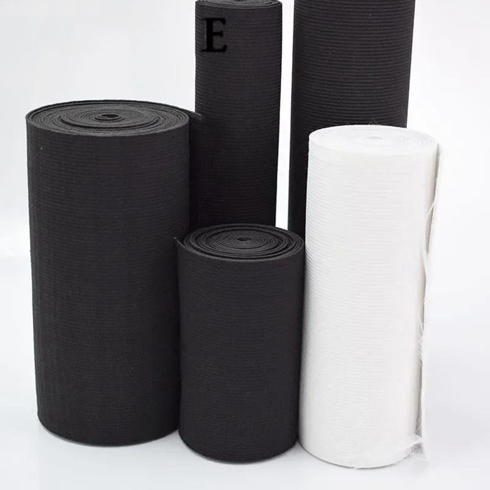 Bandas elásticas Banda elástica Ancha y Plana Banda elástica for la Cintura, 2 Metros (10/15/20/25 cm), Color Blanco y Negro, for Coser Ropa, Accesorios de Tela, Blanco, 10 cm(Schwarz,7cm)