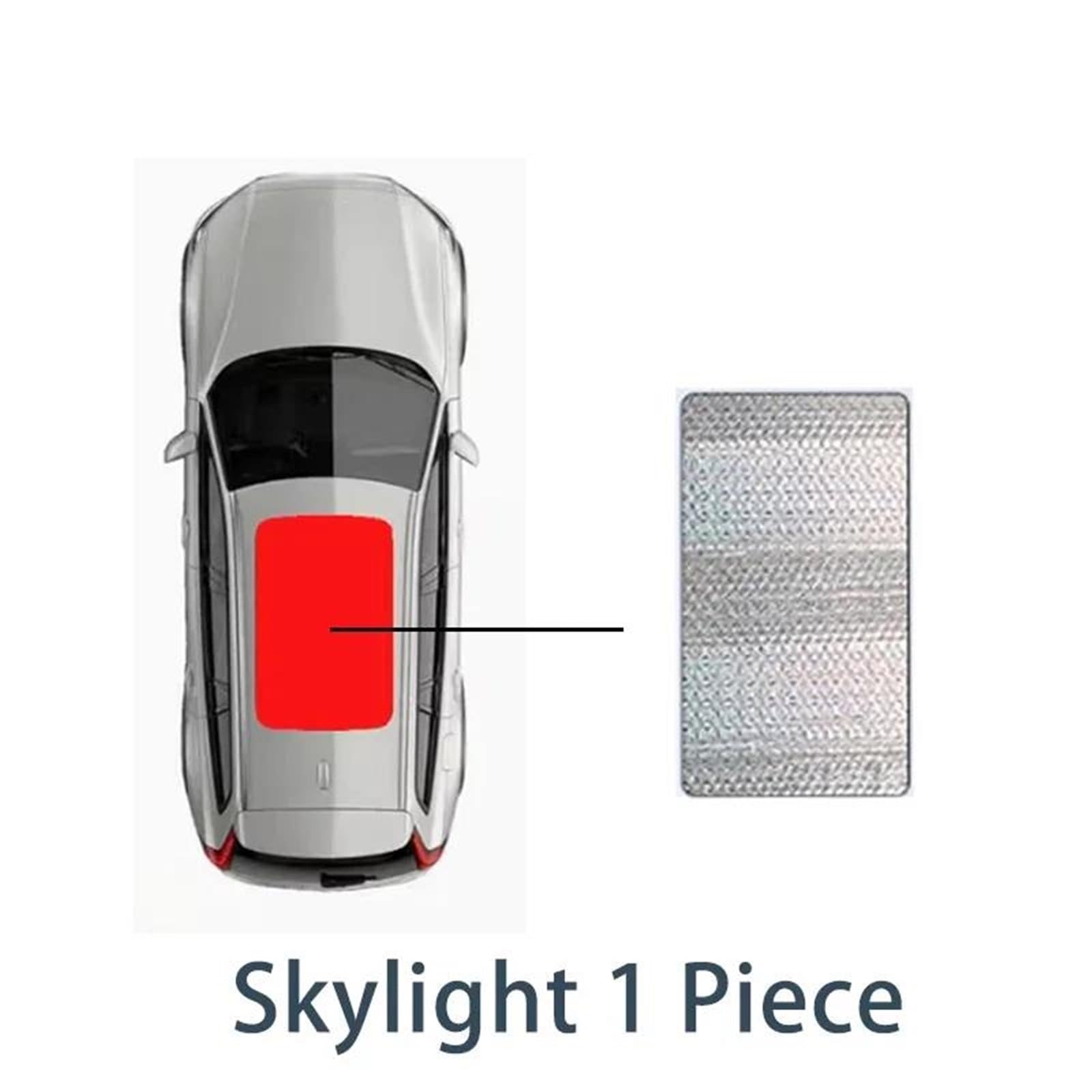 1X Schiebedach-Sonnenschutz Geeignet Für VW Für Golf Mk6 2010~2014 2012 2013 Auto-Panoramadach-Hitzeschild-Fenster-Sonnenschutz Anti-UV Autoscheibenabdeckung Gegen(Silber)