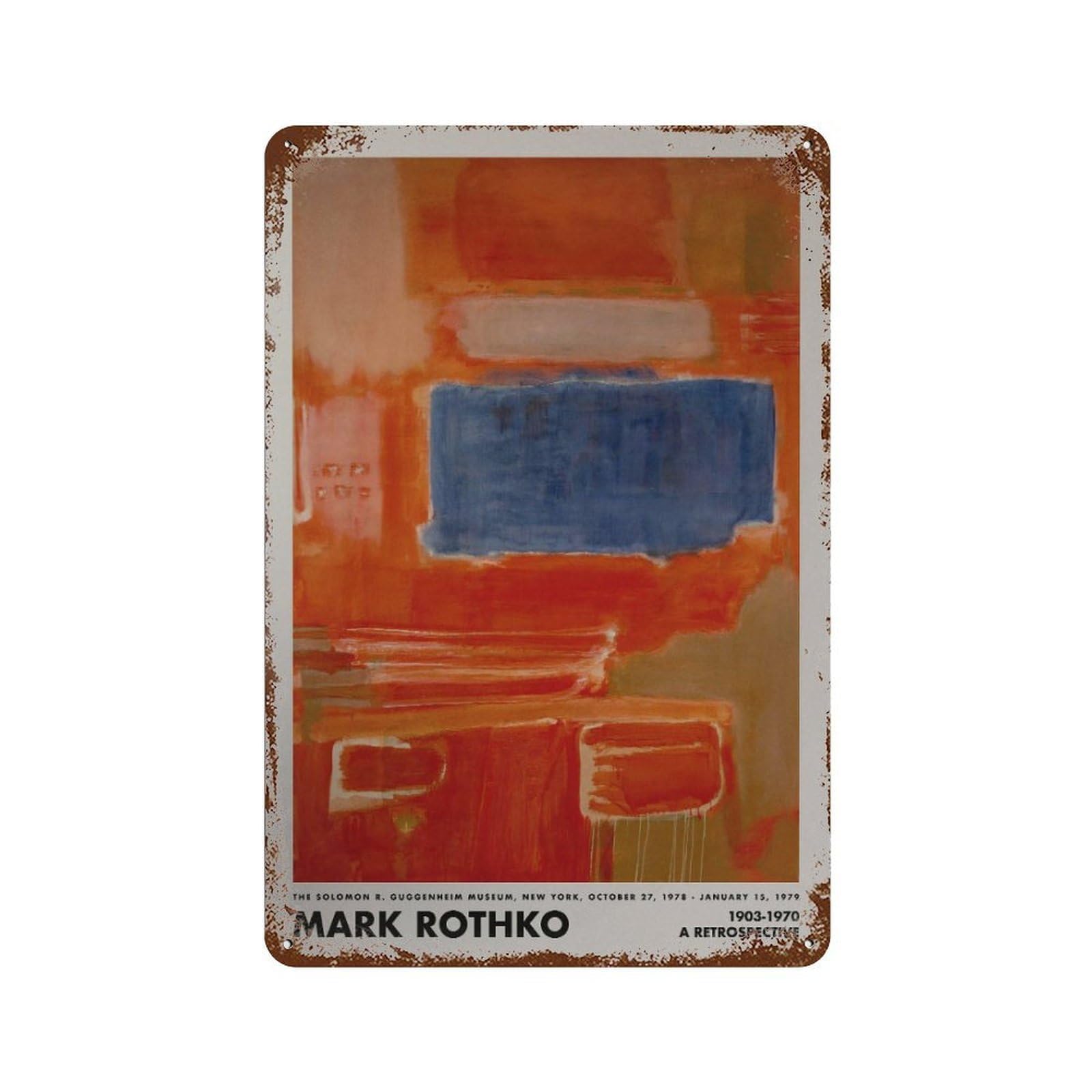 xiaoxiaoshen Rothko Exhibition Modern Gallery2 Wall Decor Art Metal Tin Poster Modern Home Decor Art Home Bar Shop Decorations Vintage Sign 30x20cm