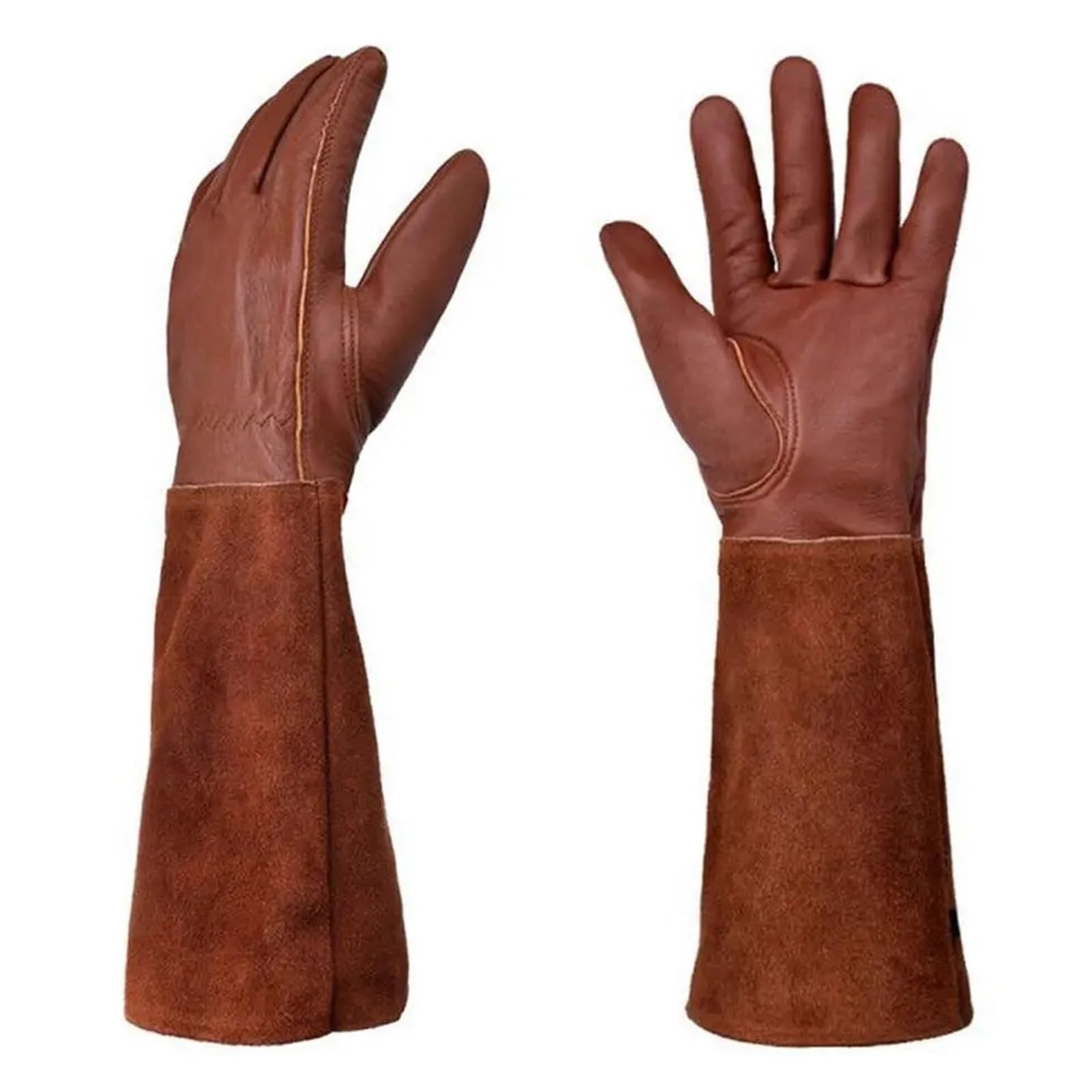 Guantes de jardinería de cuero de tubo largo for poda, varios tamaños(Medium)