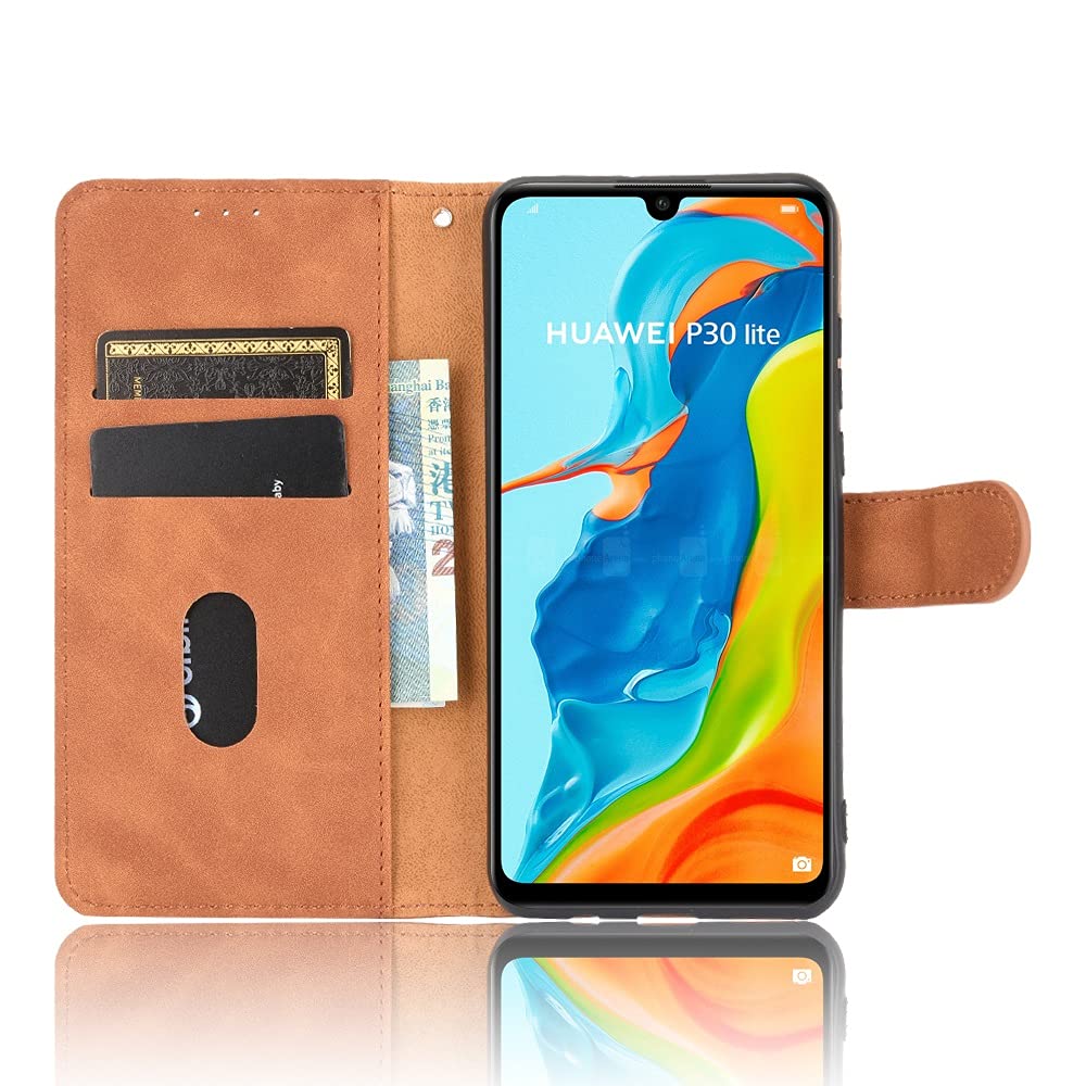 Custodia A Portafoglio In Pelle Per Huawei P30 Lite – Con Slot, Chiusura Magnetica E Supporto (Verde Scuro)