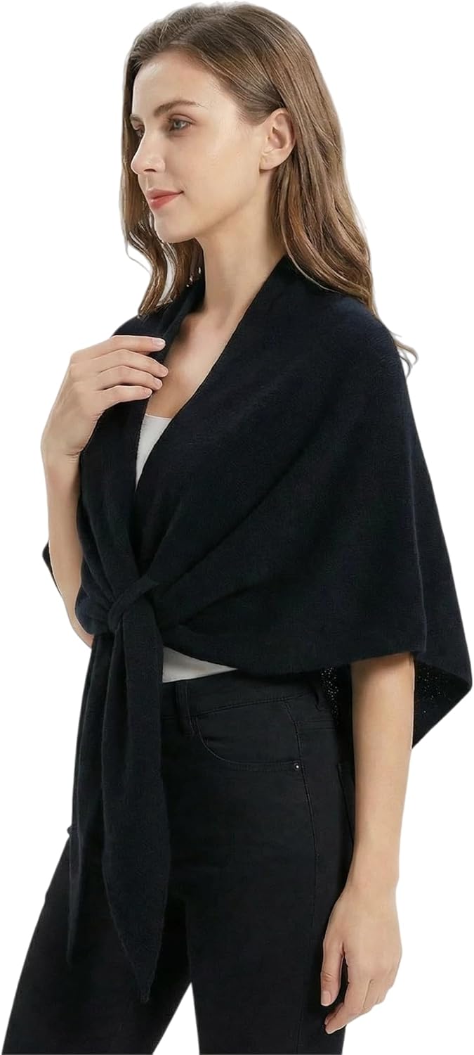 Fuxiqar Shawl Wraps for Women Cardigans Poncho Knitted Shawls and Wrap with Loop Warm Shawl Scarf Shoulder Top Sweater - Image 7