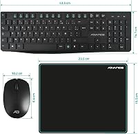 AD ADVANCE Elite Vezeték Nélküli Billentyűzet-Egér Szett - Fekete, 3 Részes Csomag, Ergonomikus, USB Csatlakozás, PC/Laptop/Tablet Kompatibi 8