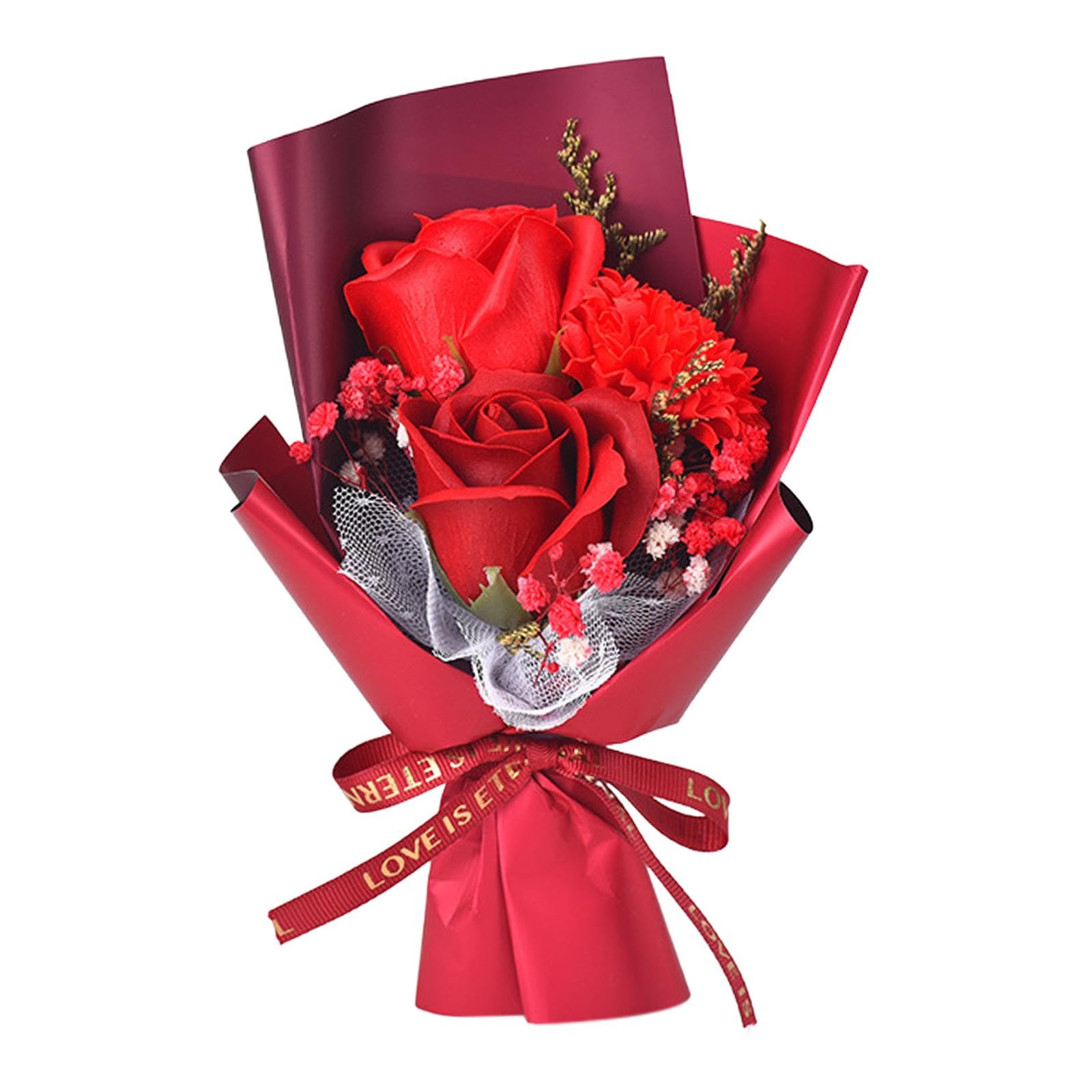 Soap Flower Bouquet Soap Flower Scented for Thanksgiving Anniversary Wedding 20cm red Paper|Home & Garden | Home Decor| Floral Decor|1 Soap Flower Bouquet-picture-20