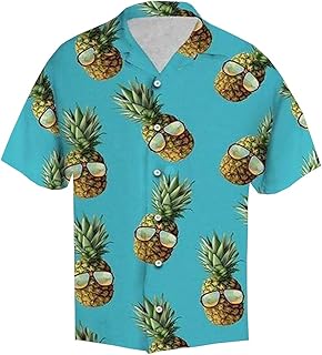 Tropical Hawaiian Shirts for Men Women - Summer Button Down Mens Hawaiian Shirts Short Sleeve Set 89