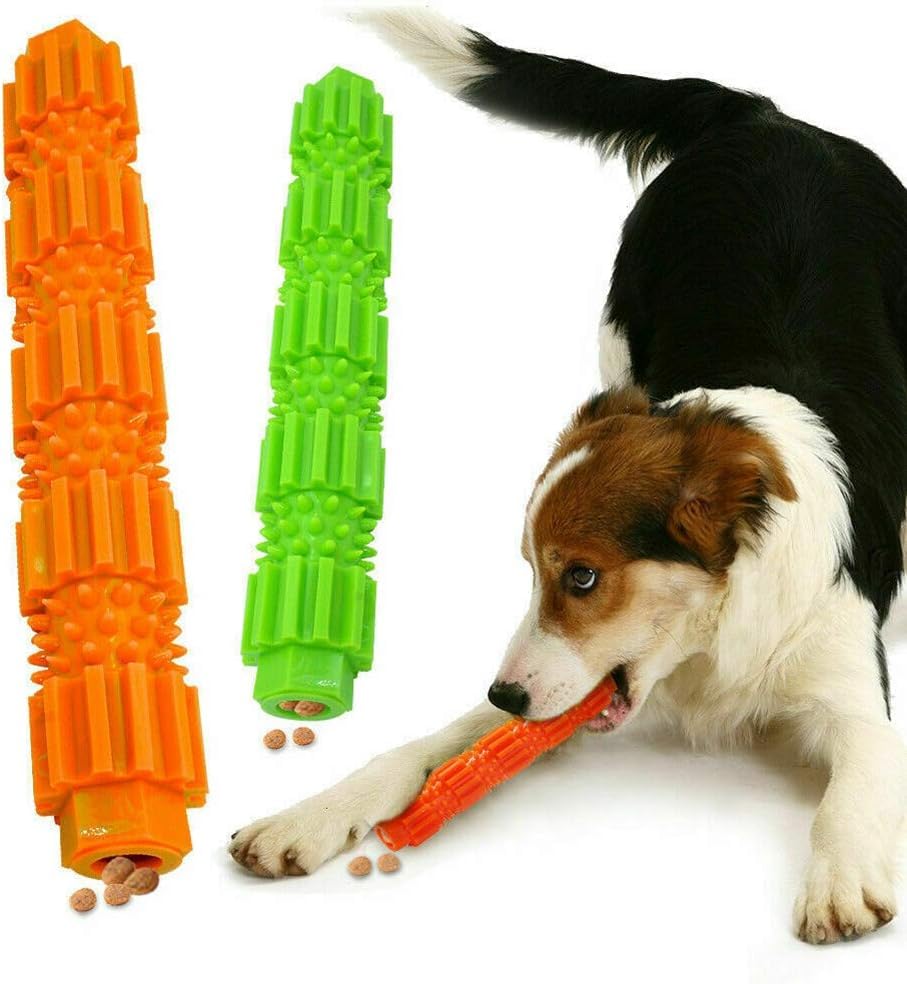 Calsgkspray Orange Pet Dog Chew Toy,Rubber Stick Puppy Chewy Toy for Aggressive Chewer, Teeth Cleaning and Slowing Feeding Toy for Dogs Chew Toys Pet Supplies 4