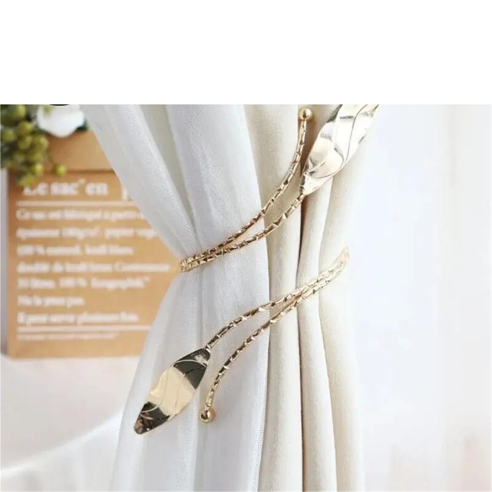 Curtain Tie Backs 1Pc Curtain Tieback Rope Holder Clips Metal Drapes Buckle Clip(Color-6)