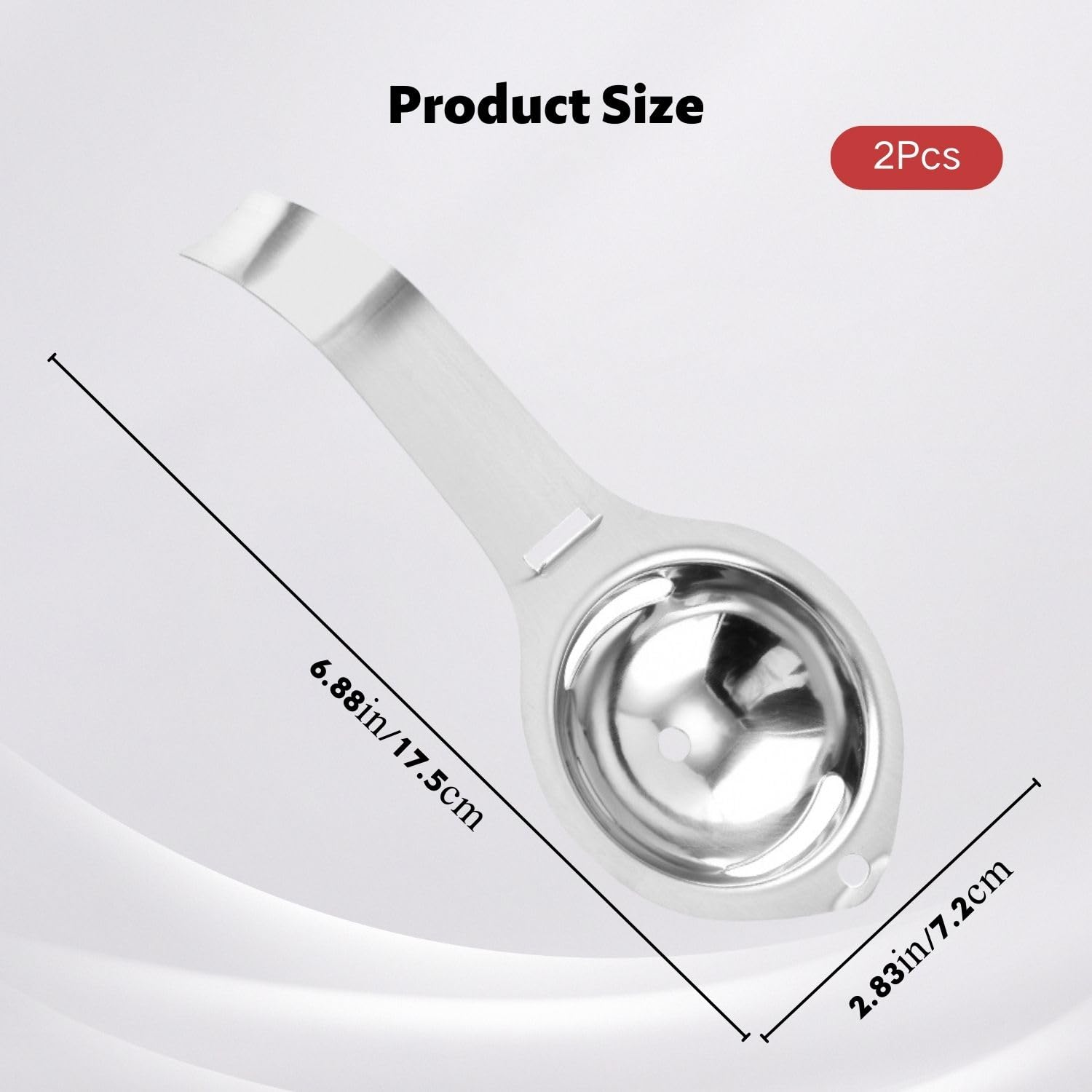 Separador de huevos de acero inoxidable con mango alargado, separador de yemas y proteínas para una separación precisa, prácticos accesorios de cocina y horneado para cocinar y hornear
