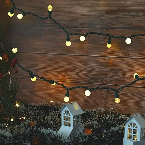 Miniatura 9 de Lycklig Luces de Cadena con Globos, 70 Luces LED de Bolas Mixtas Enchufables con Certificación UL, Luces de Árbol de Navidad de 19 Pies, Luces de