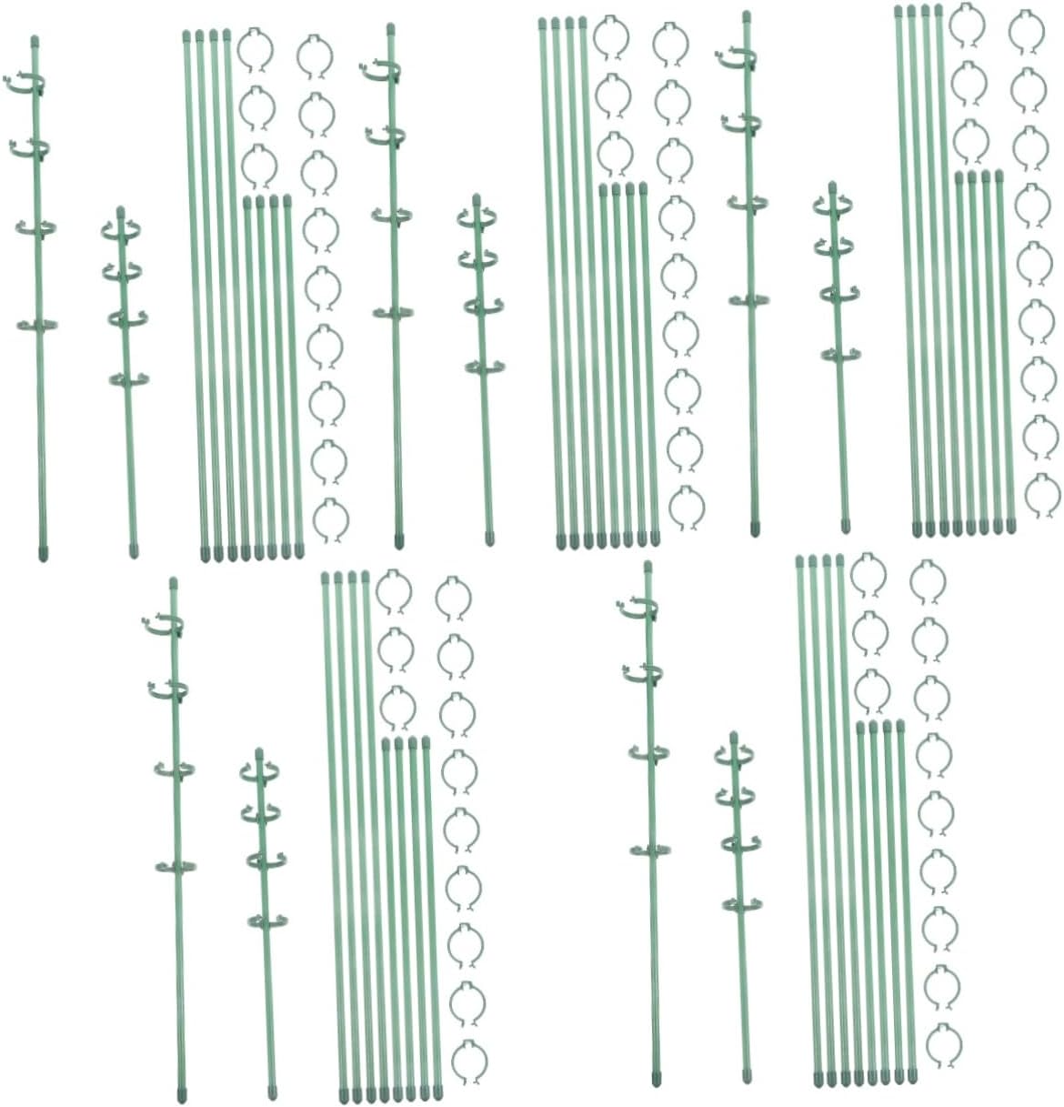 POPETPOP 5sets Single Stem Plant Support Stakes Flower Support for Orchids Roses and Peonies Clips for Garden Use