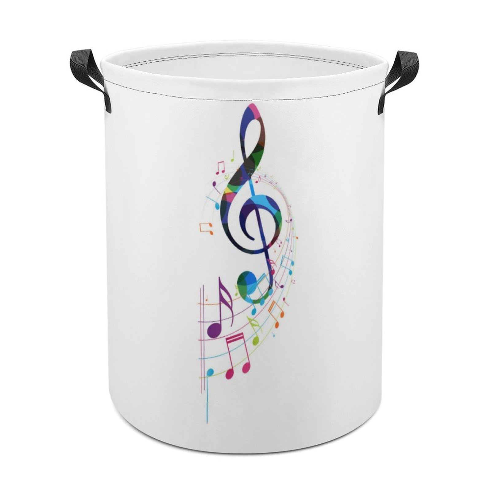MHYRAC Laundry Hamper, Colorful Music Notes Laundry Basket, Washing Basket with Handle