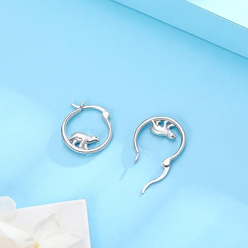Miniatura 2 de JUSTKIDSTOY - Arracadas hipoalergénicas de plata esterlina 925 con diseño de panda, unicornio, colibrí, delfín para mujer, regalo de joyería