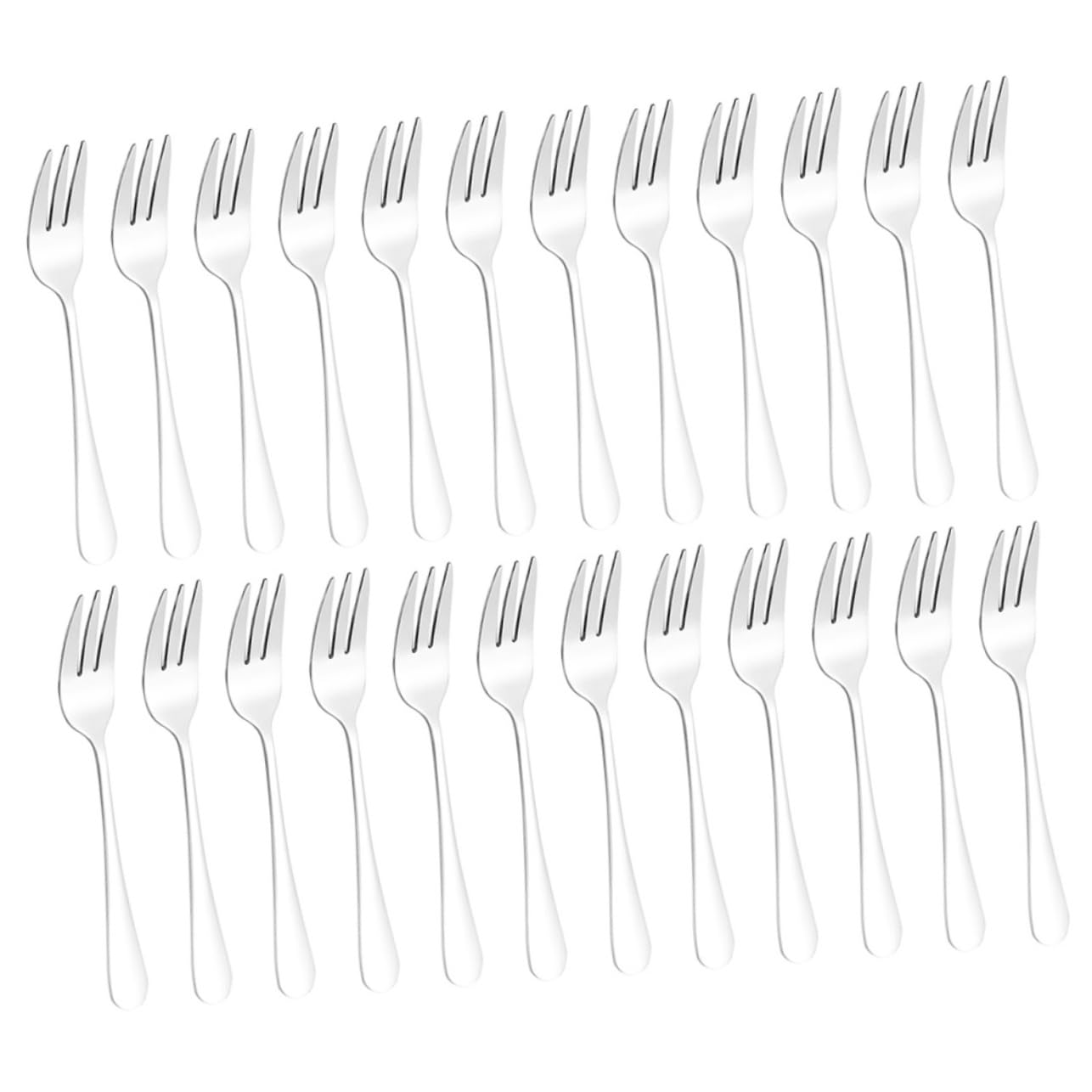 CIYODO 24pcs Stainless Steel Fork Elegant Metal Forks for Home Restaurant Use for Cakes Desserts and Parties Easy to Clean Convenient Serving Utensils