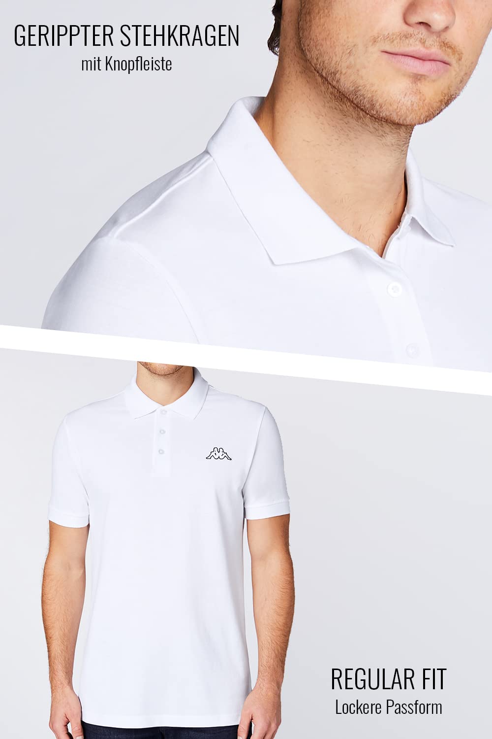 Kappa Męska koszulka polo Venist w opakowaniu 2 szt. w rozmiarze M - 5XL | koszulka polo z nadrukiem logo | Basic koszulka polo dla mężczyzn | koszulka polo z krótkim rękawem do uprawiania sportu, na
