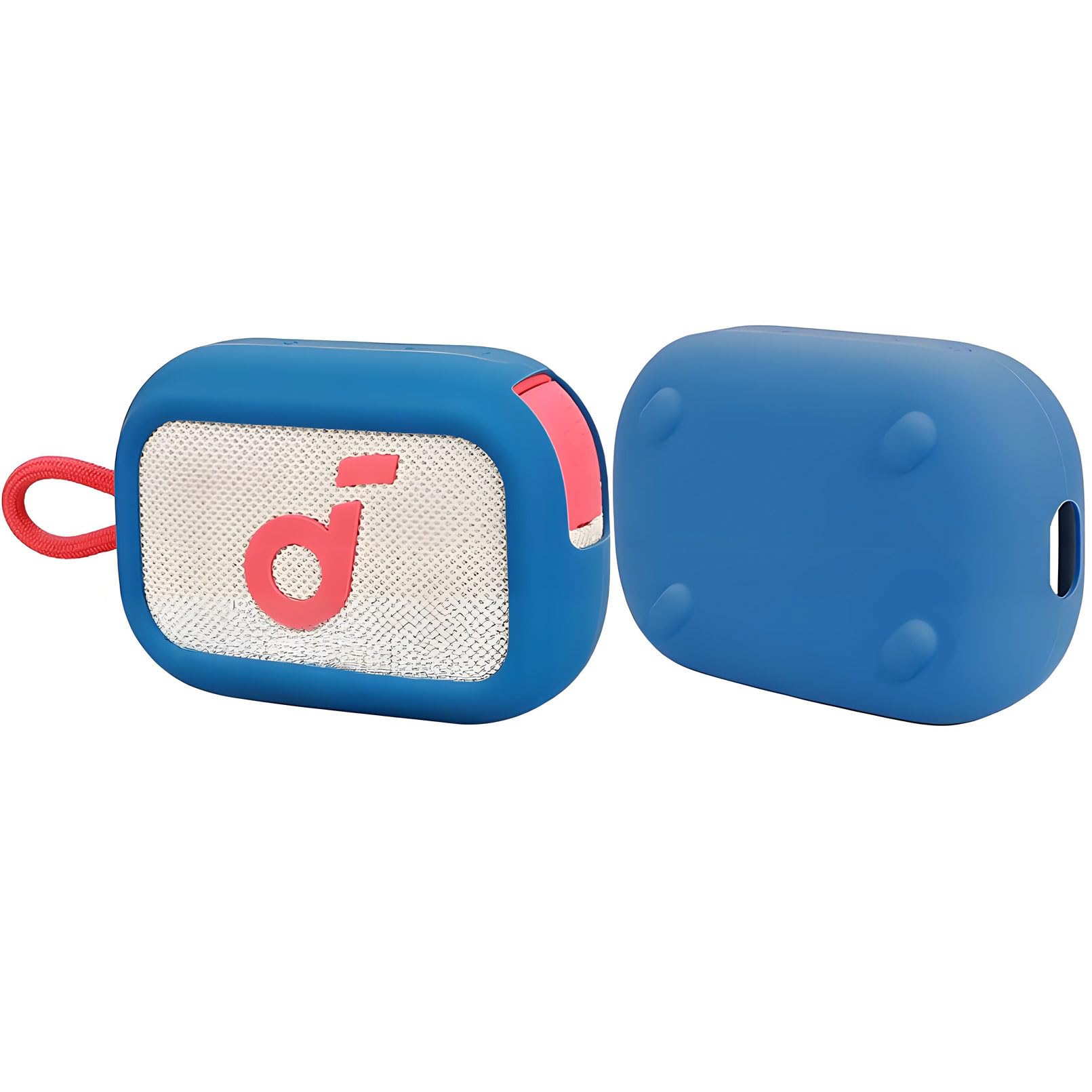 easyBee Etui do Soundcore Select 4 Go przenośne z karabińczykiem, płynny silikon, odporne na uderzenia, etui ochronne, głośnik Bluetooth, torba do przenoszenia, niebieskie